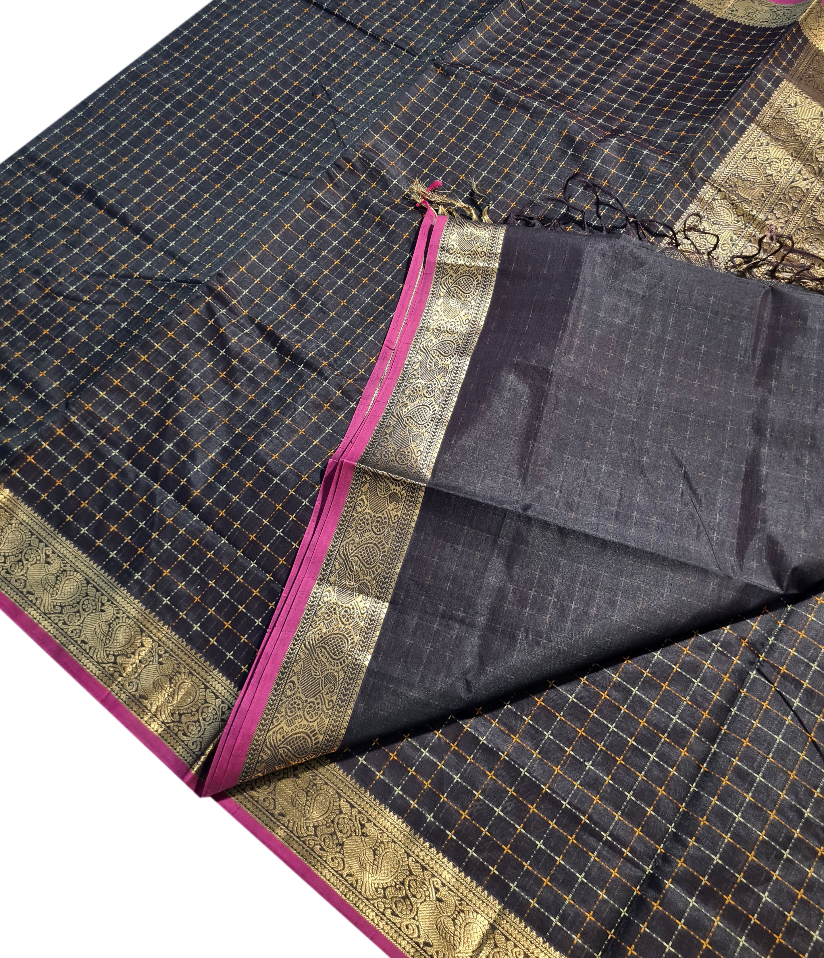 Cofee brown Kanchipuram Pure Silk Cotton Saree