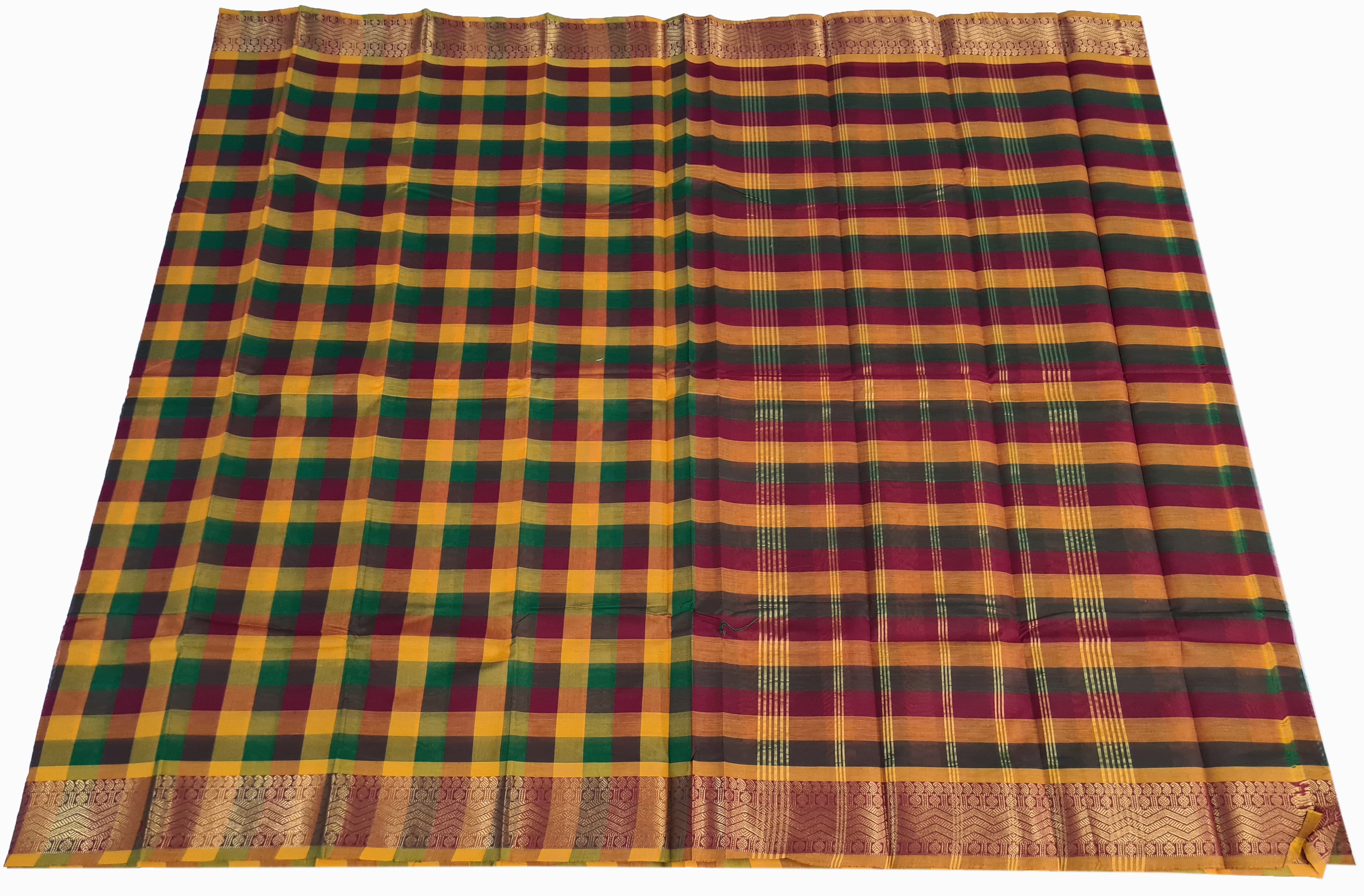 Kanchipuram Cotton Saree With Blouse