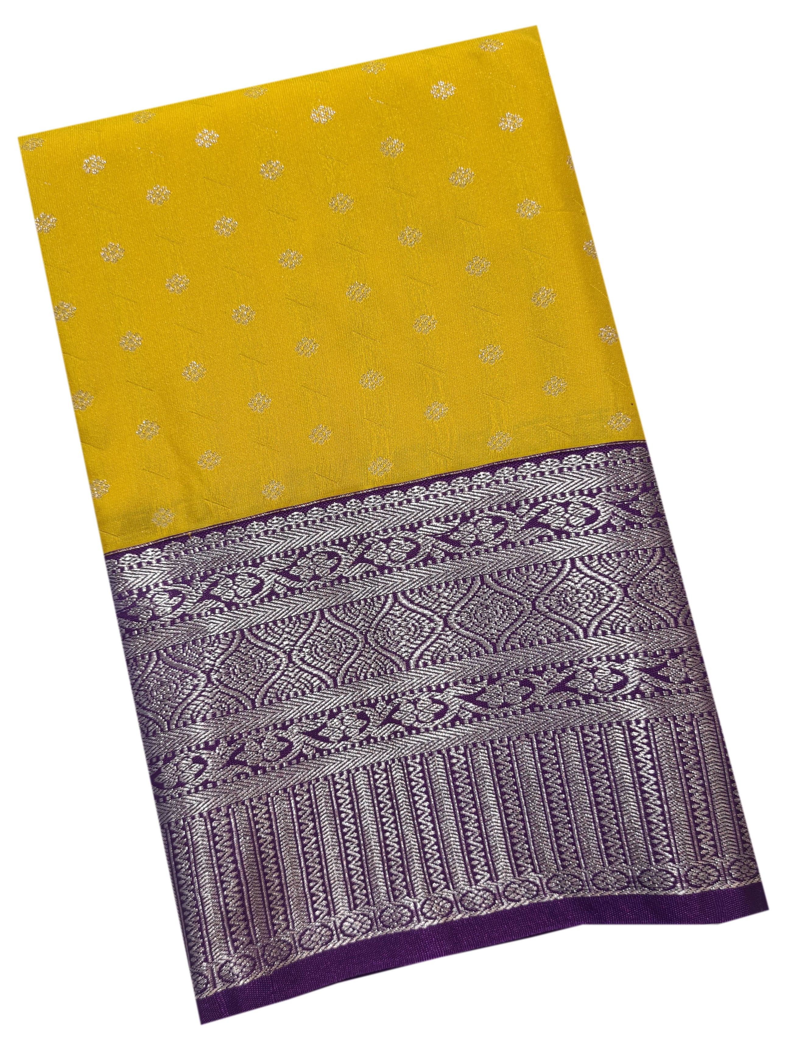 Kanchi Vegan Silk Saree With Contrast Blouse and Rich Jari Pallu