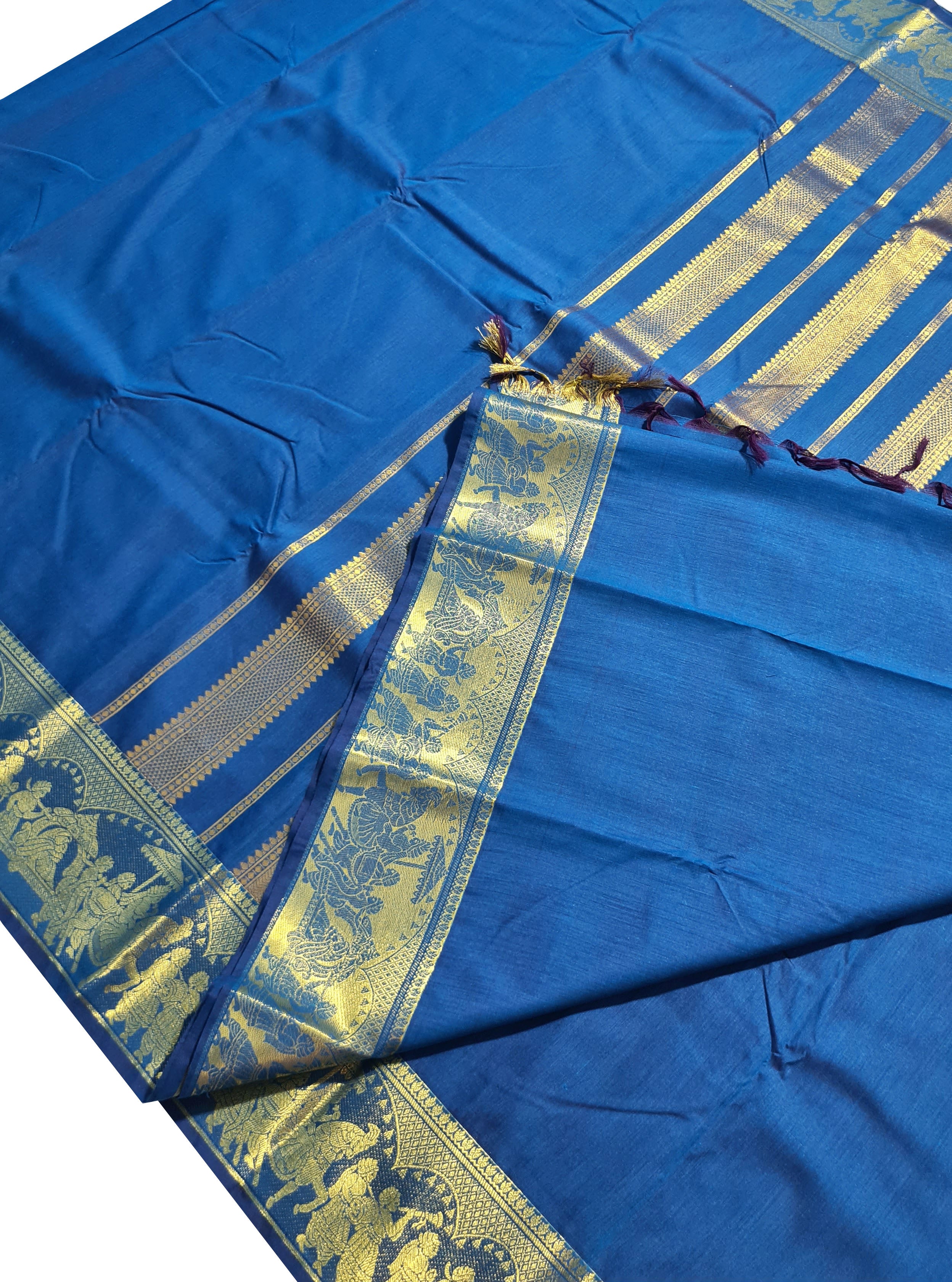 Palladium border Agarlic Cotton Silk Sarees