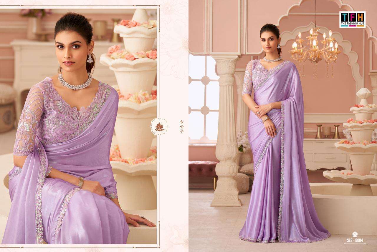 TFH Presents Salsa Style Designer Sarees With stitched blouse – ready size 36, margin up to 40