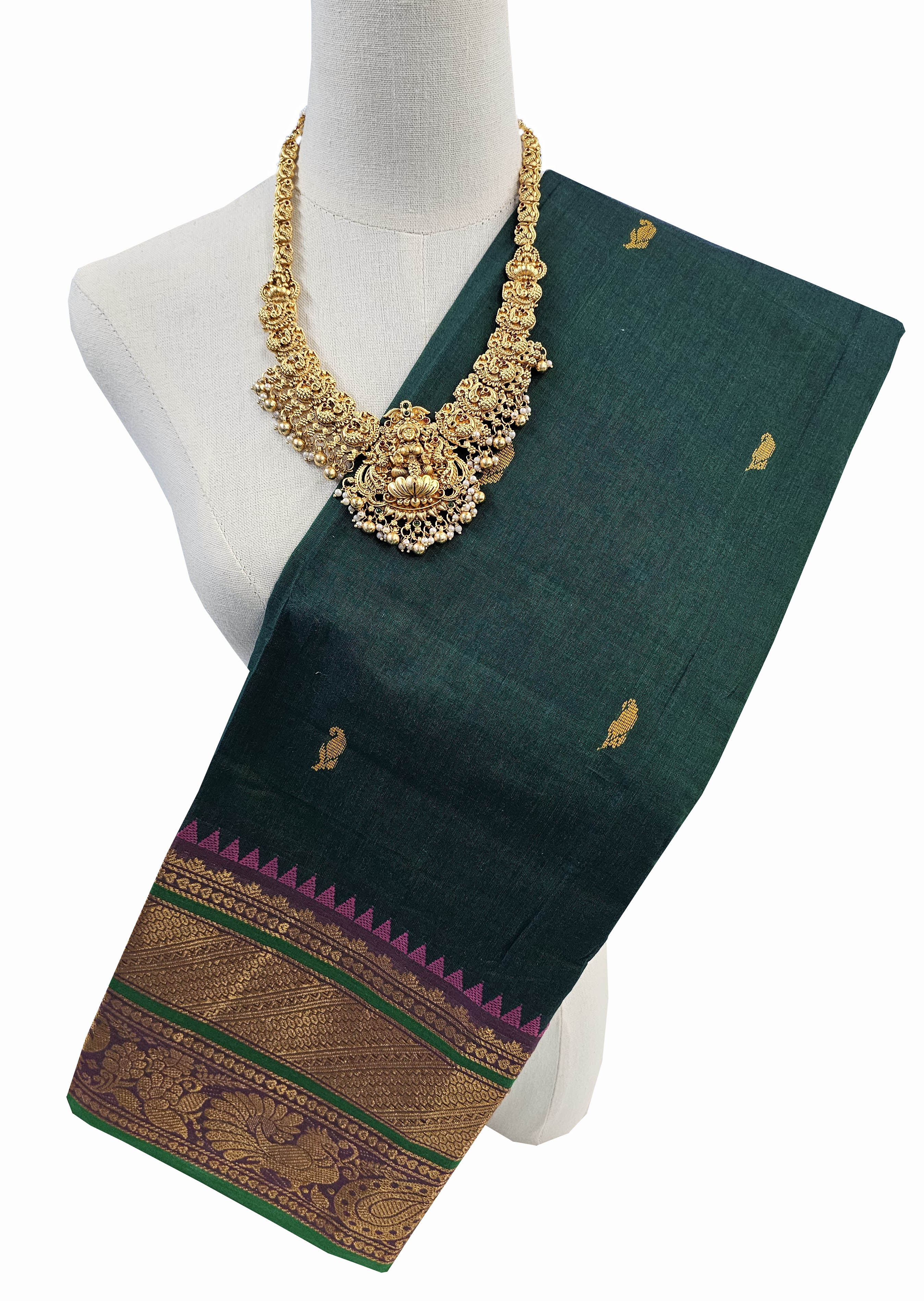 Kanchipuram Cotton Saree With Blouse