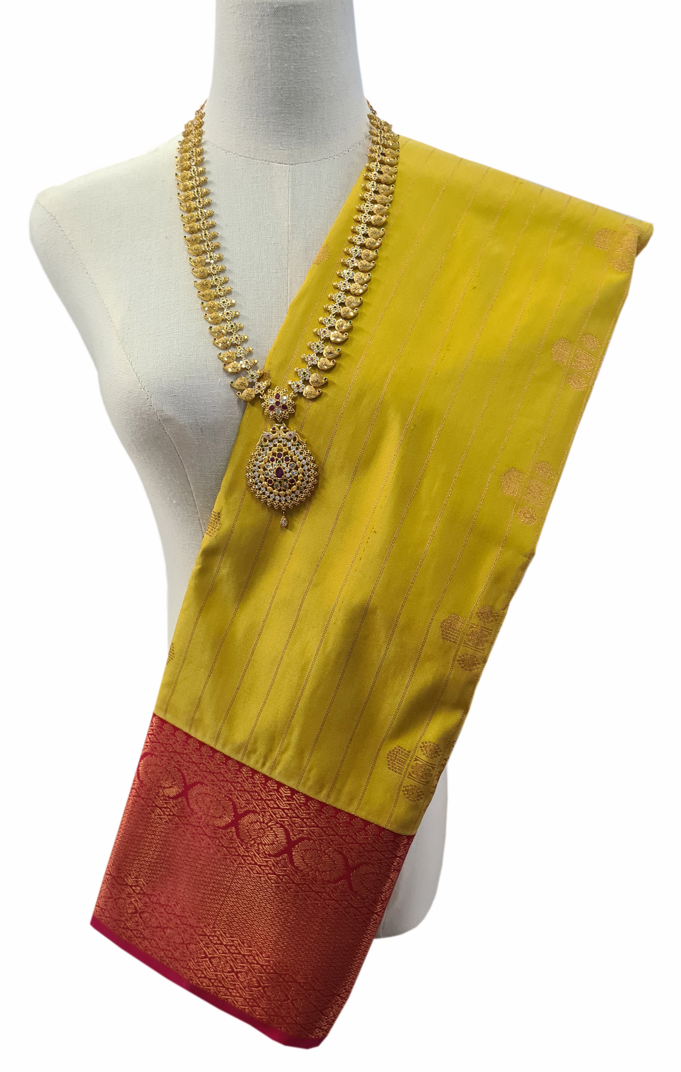 Kanchi Vegan Silk Saree With Contrast Blouse and Rich Jari Pallu