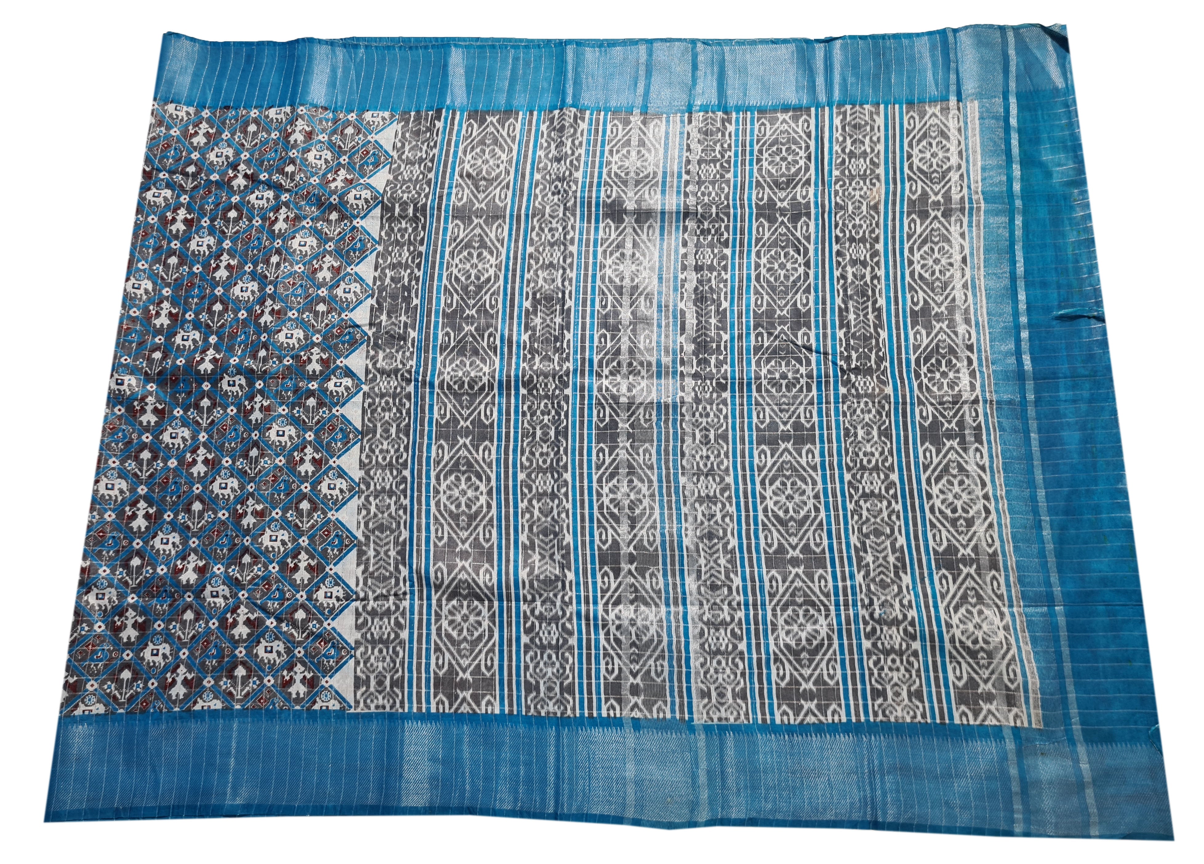 Semi Tussar Antic Design Sarees