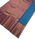 Kanchi Vegan Silk Saree With Contrast Blouse and Rich Jari Pallu