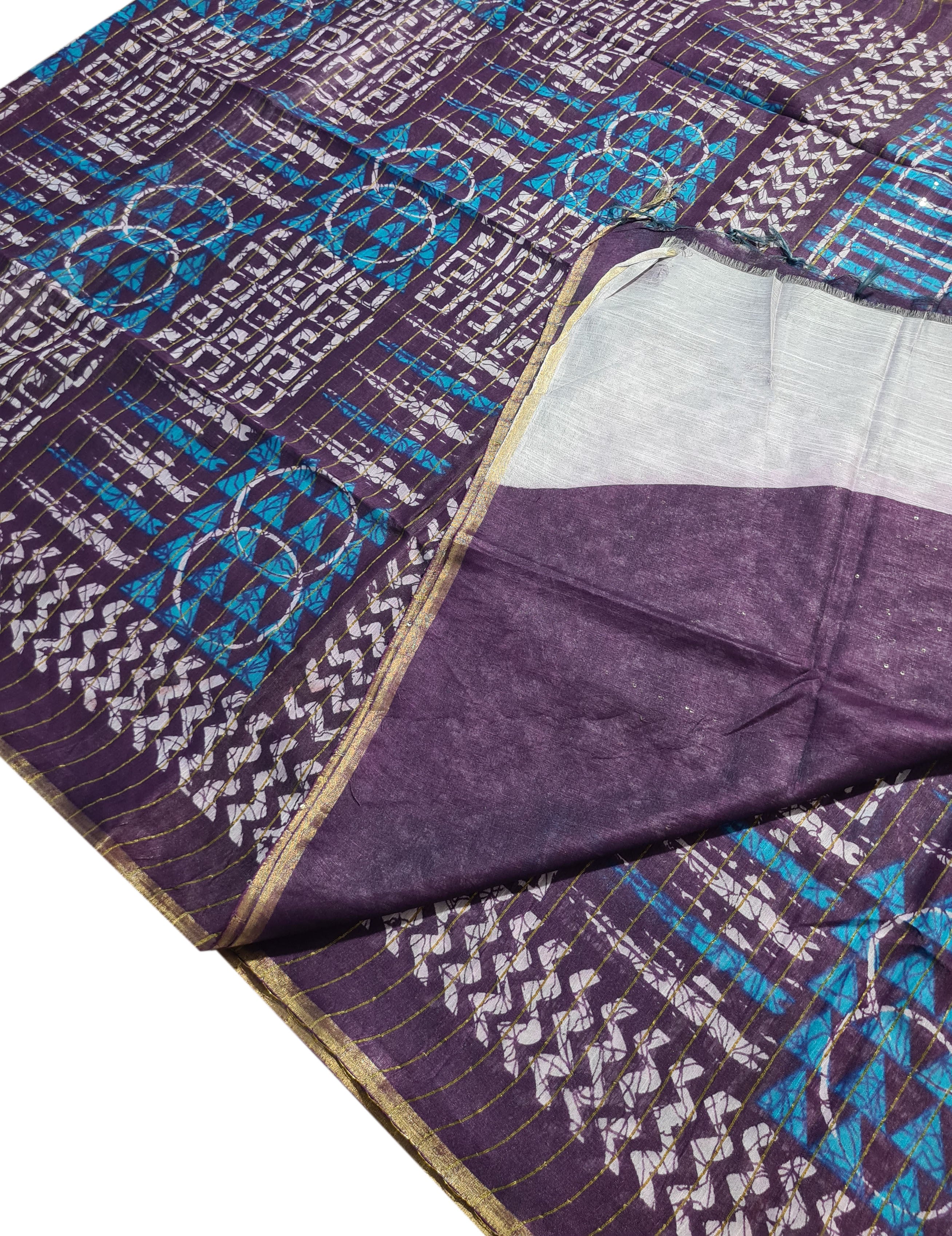Semi Tussar Antic Design Sarees