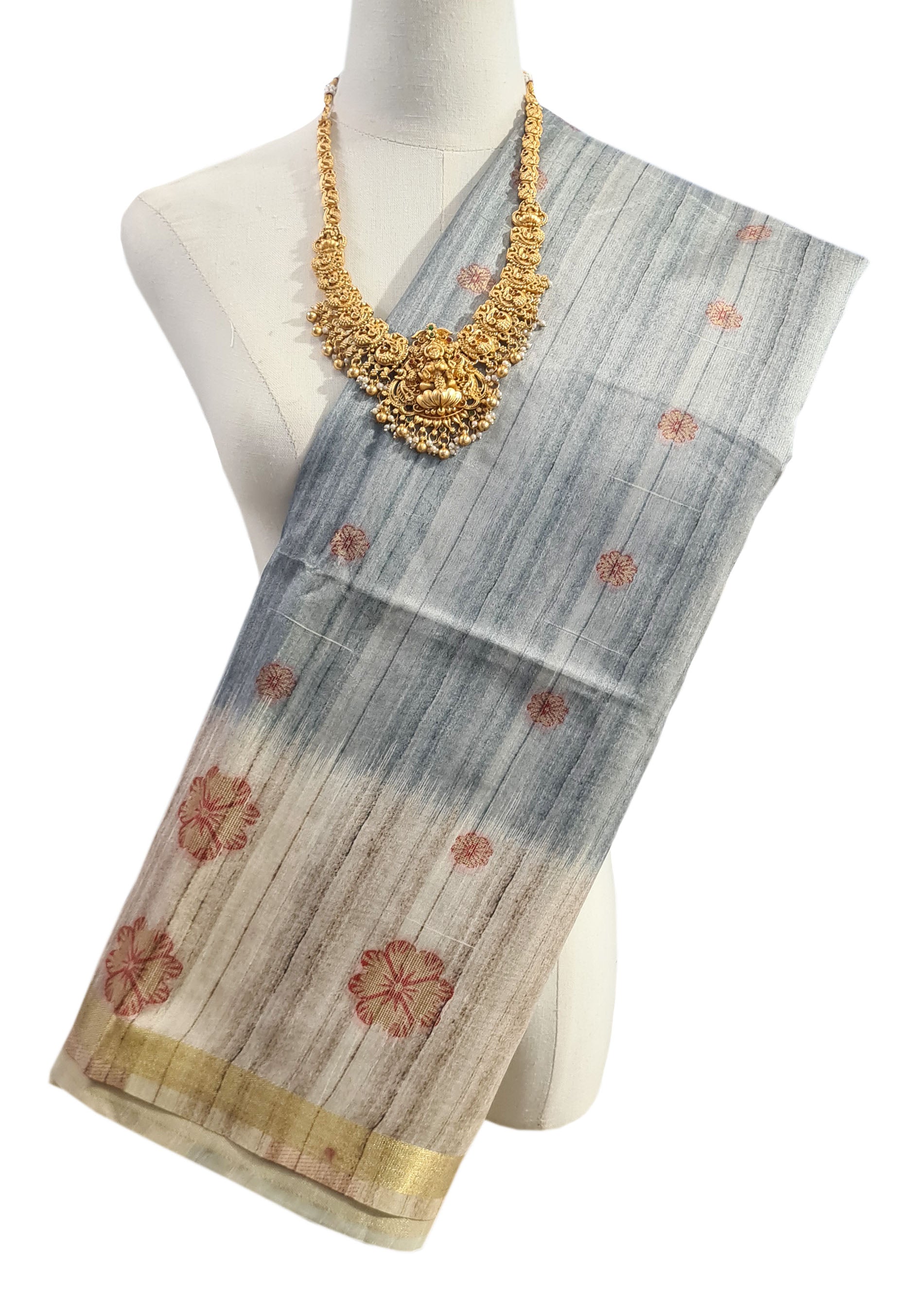 Semi Tussar Antic Design Sarees