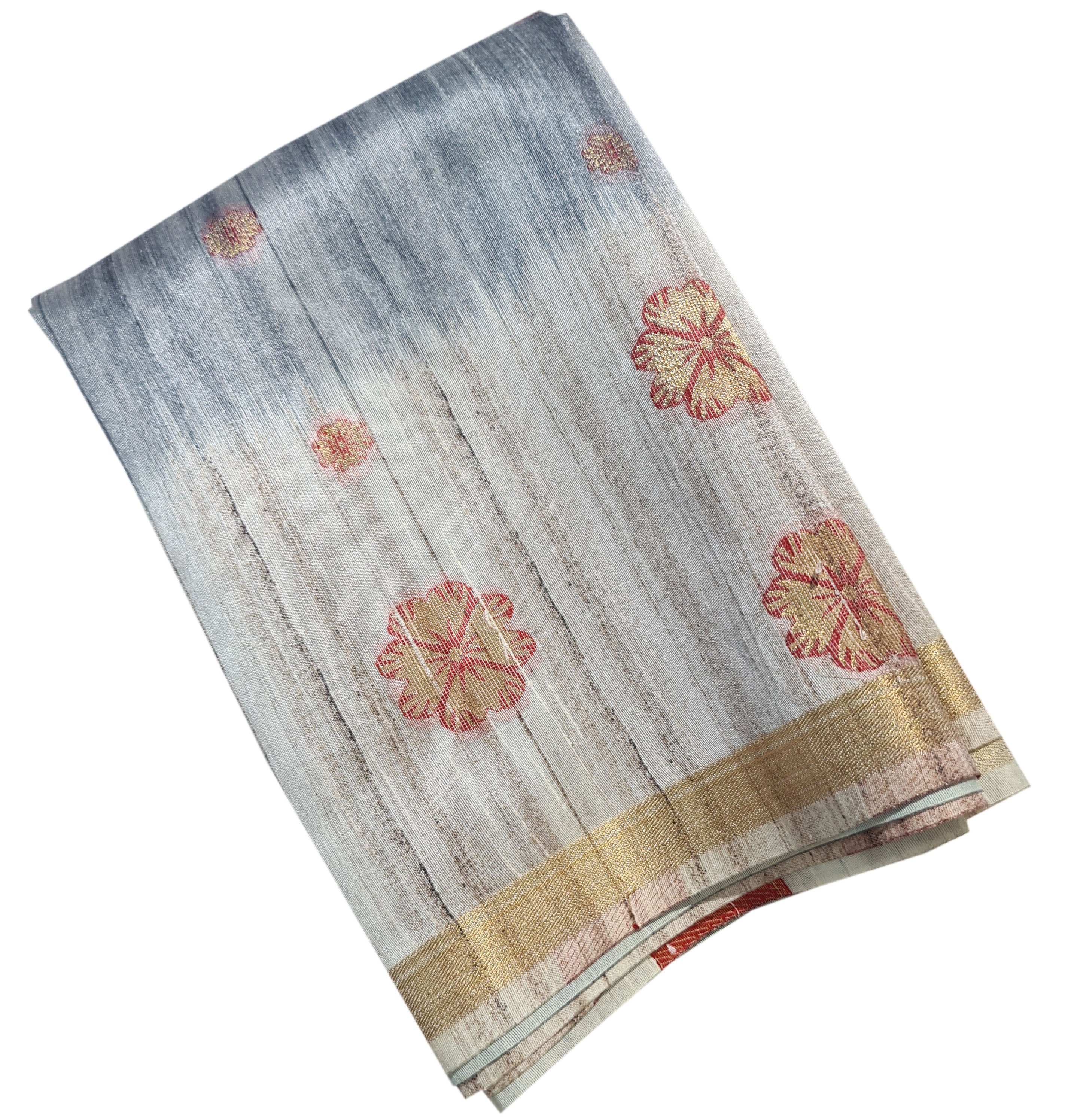 Semi Tussar Antic Design Sarees