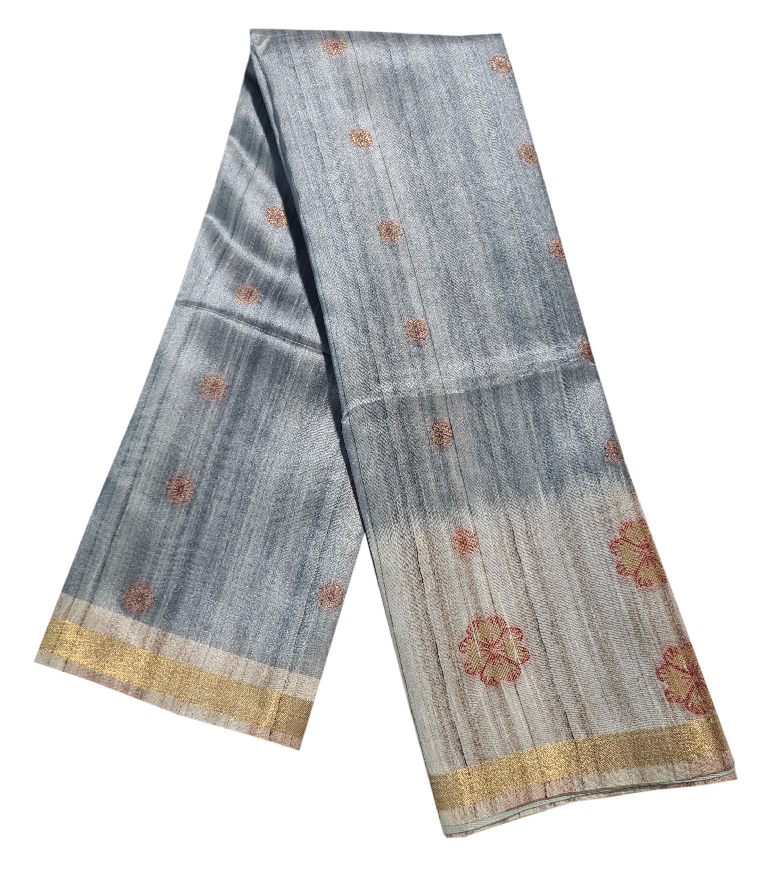 Semi Tussar Antic Design Sarees