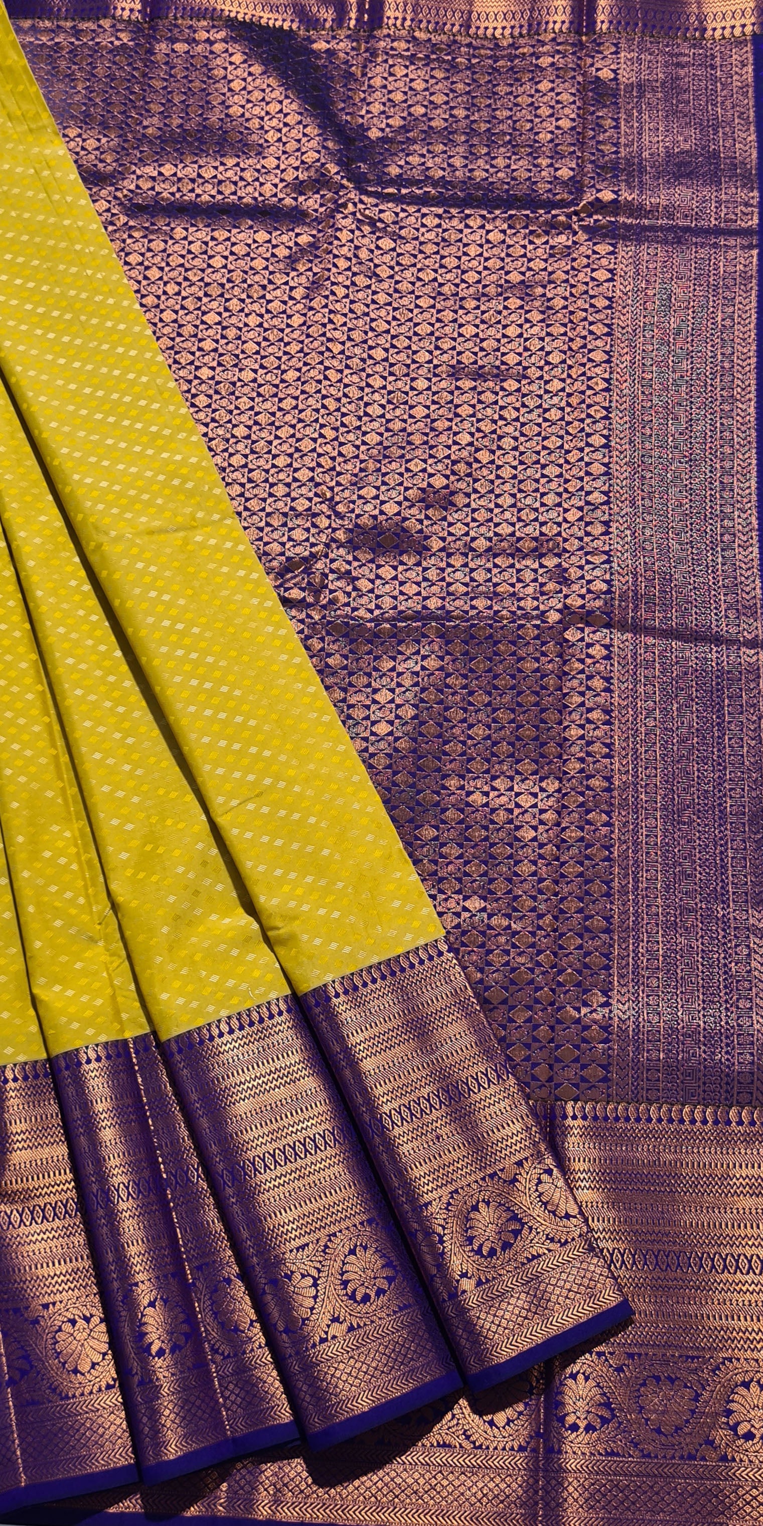 Kanchi Vegan Silk Saree With Contrast Blouse and Rich Jari Pallu