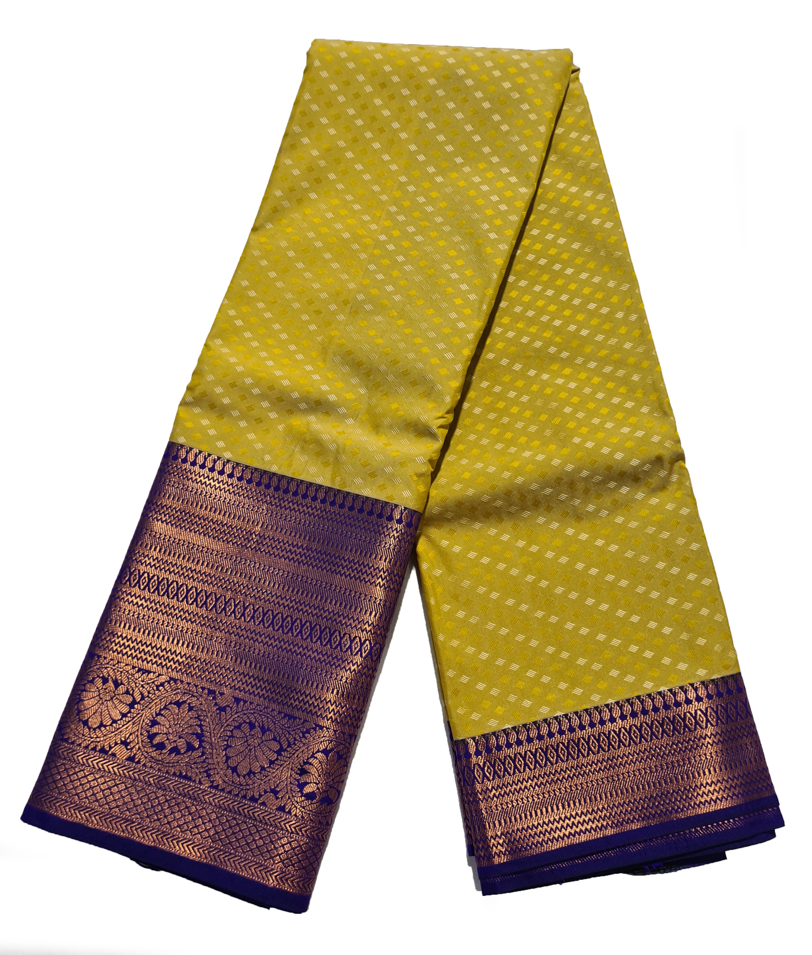 Kanchi Vegan Silk Saree With Contrast Blouse and Rich Jari Pallu