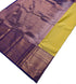 Kanchi Vegan Silk Saree With Contrast Blouse and Rich Jari Pallu