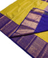 Kanchi Vegan Silk Saree With Contrast Blouse and Rich Jari Pallu