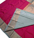 Kanchi Vegan Silk Saree With Contrast Blouse and Rich Jari Pallu