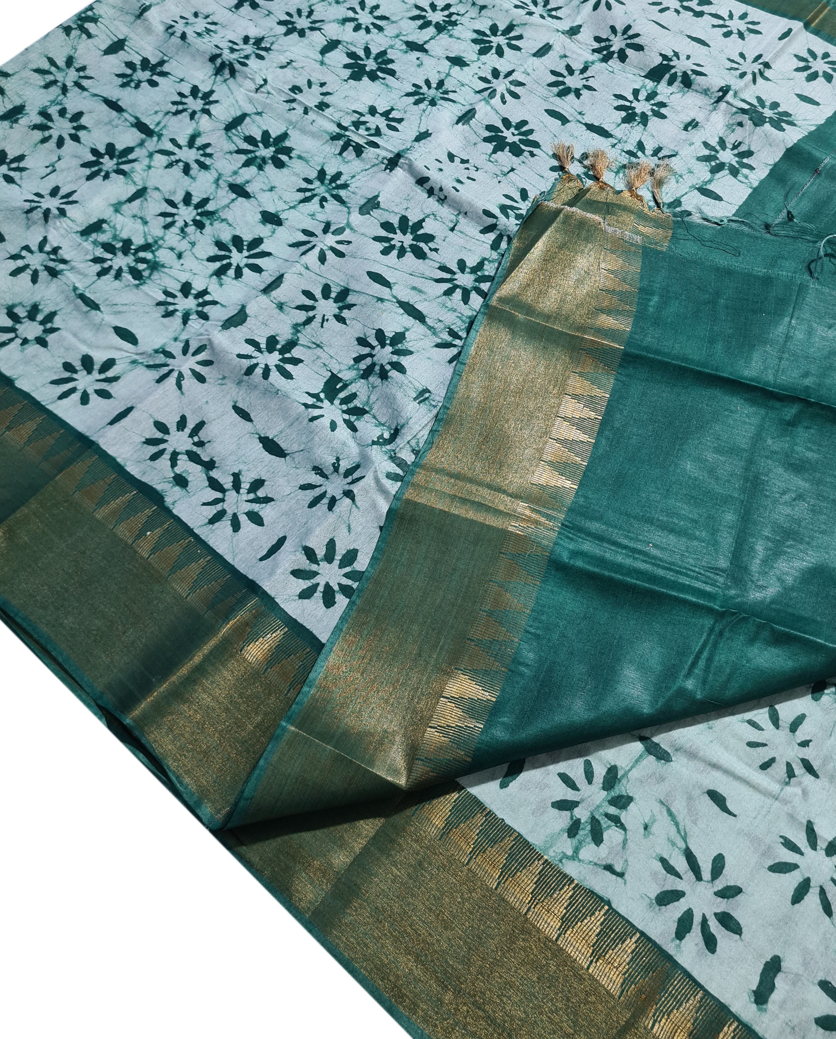 Semi Tussar Antic Design Sarees