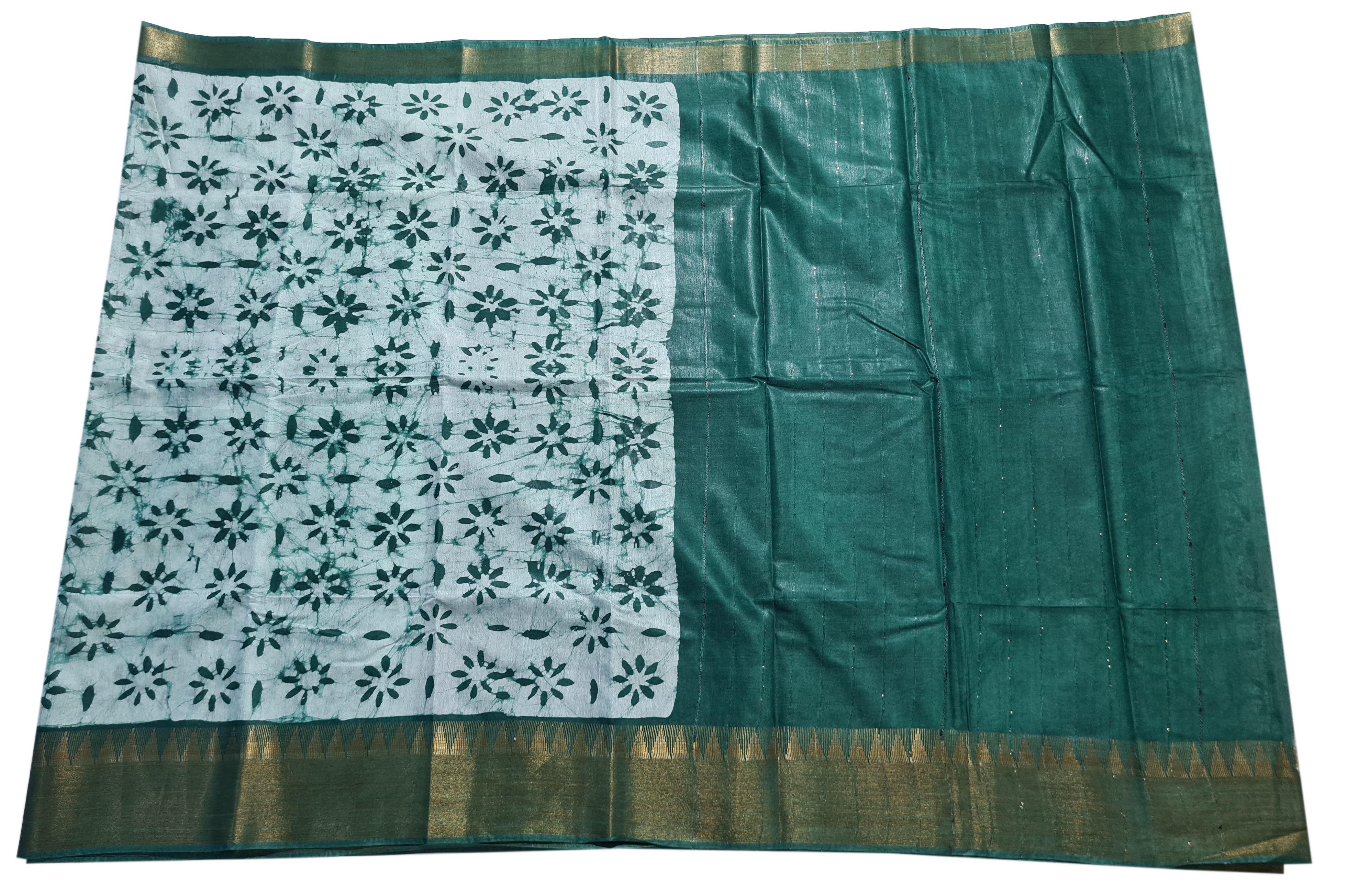 Semi Tussar Antic Design Sarees