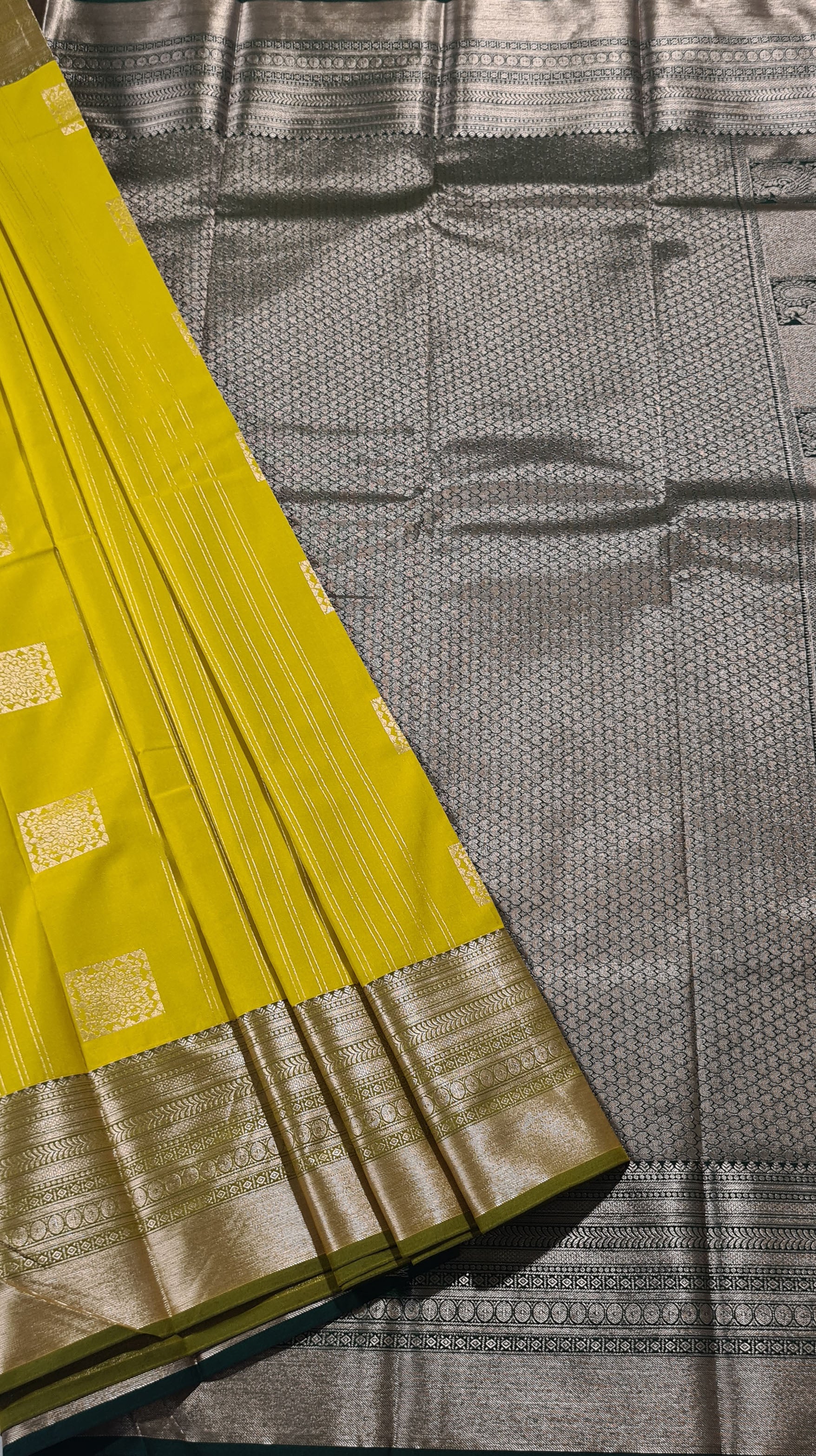 Kanchi Vegan Silk Saree With Contrast Blouse and Rich Jari Pallu