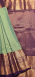 Kanchi Vegan Silk Saree With Contrast Blouse and Rich Jari Pallu
