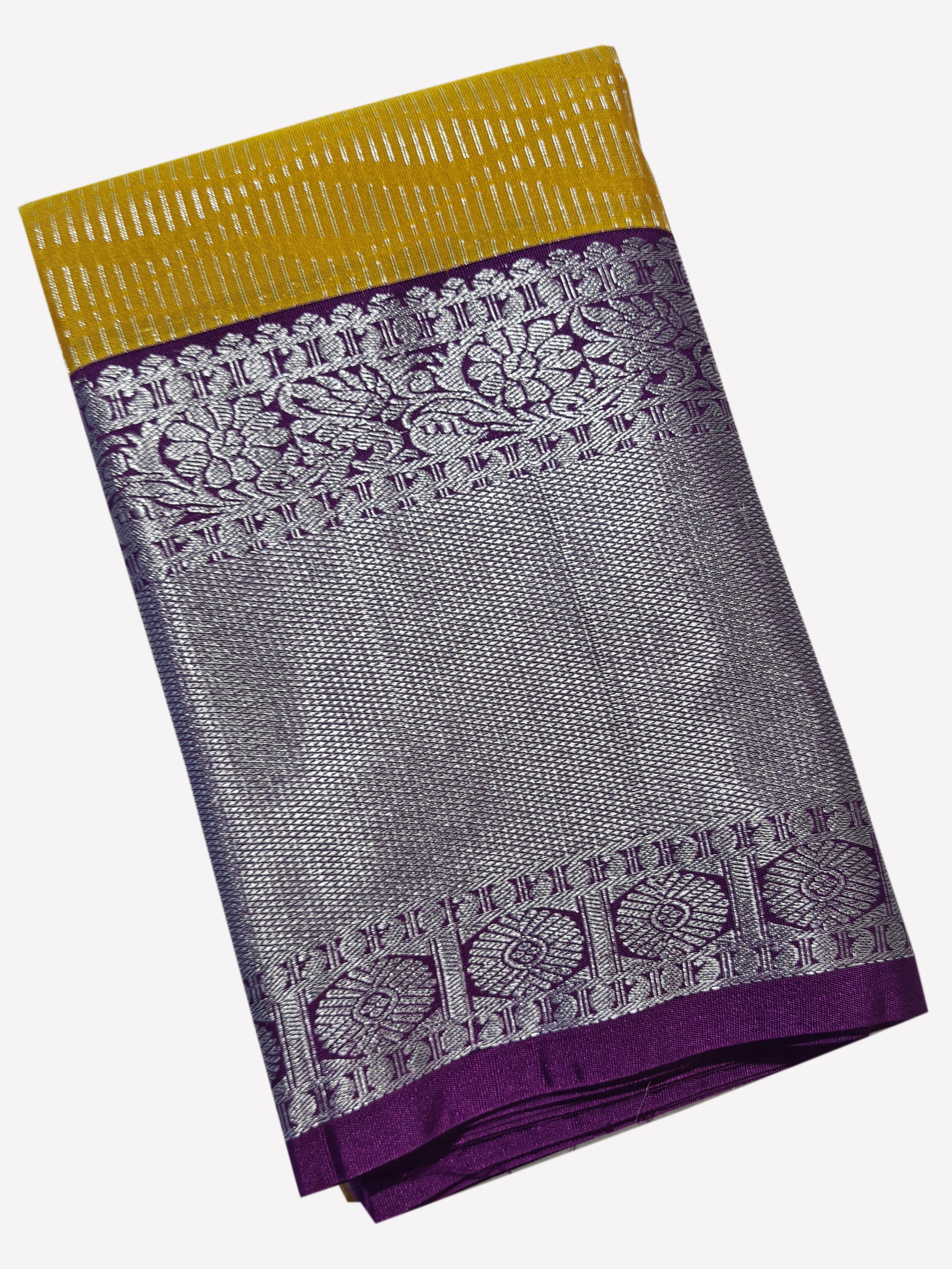 Kanchi Vegan Silk Saree With Contrast Blouse and Rich Jari Pallu