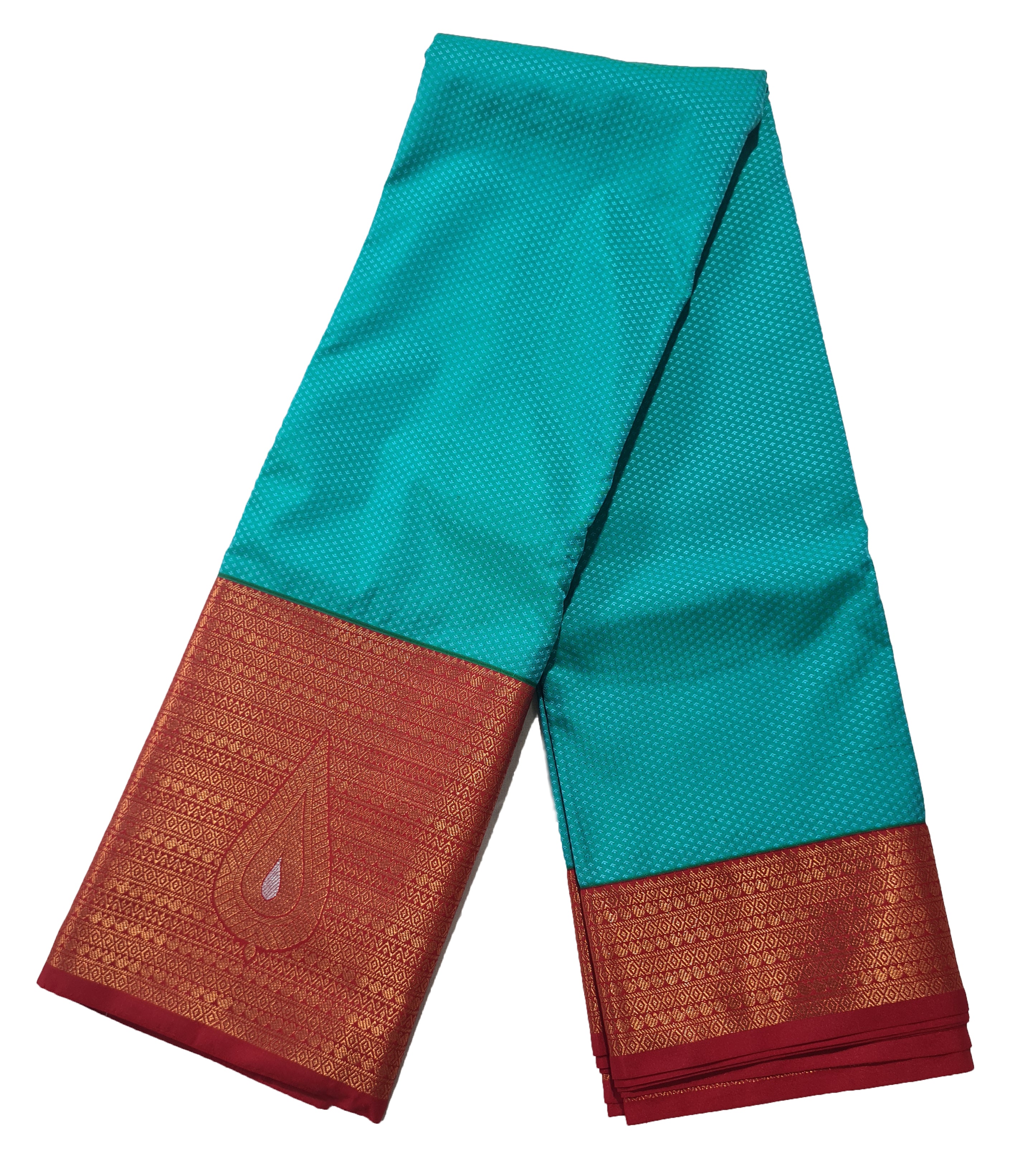 Kanchi Vegan Silk Saree With Contrast Blouse and Rich Jari Pallu