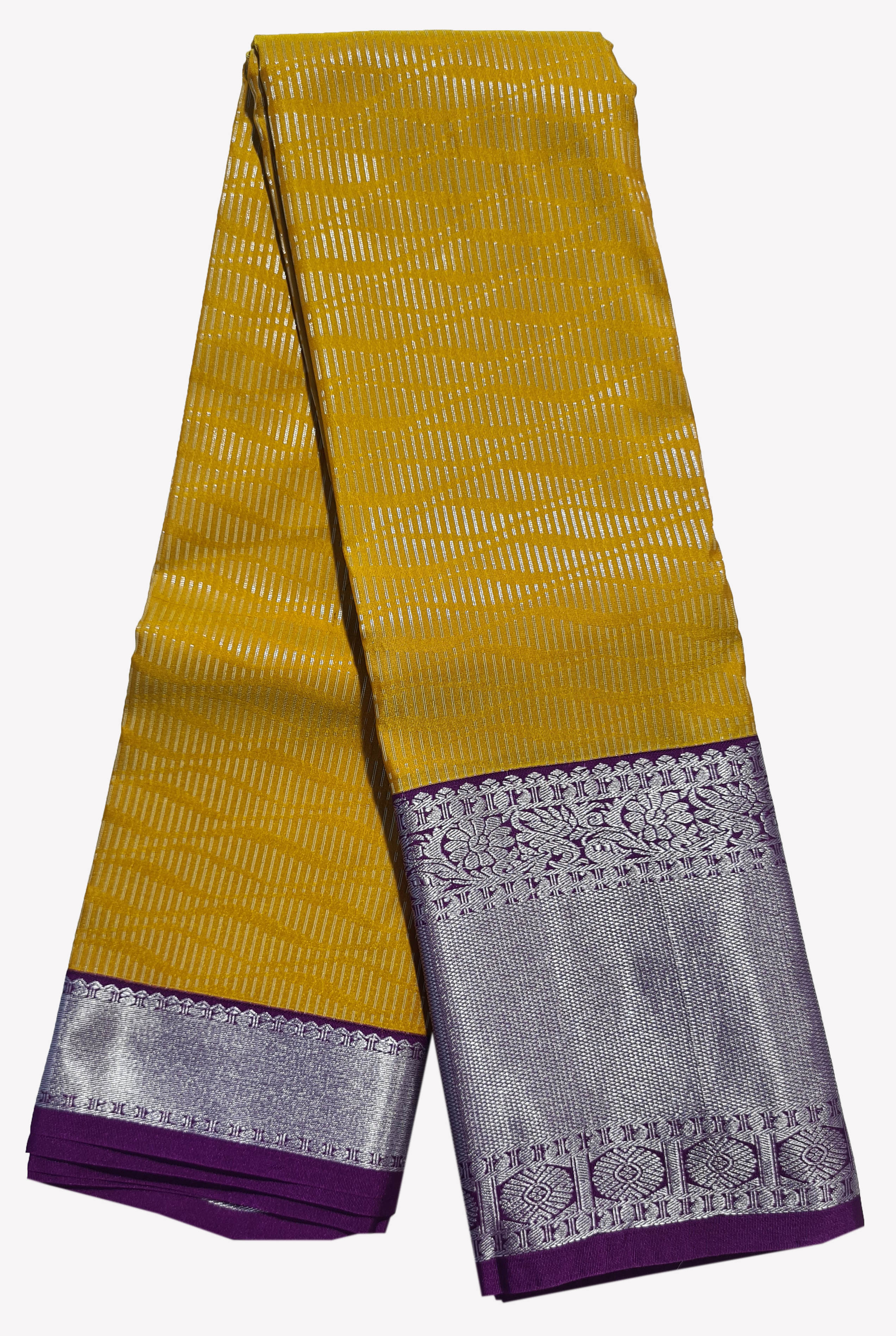 Kanchi Vegan Silk Saree With Contrast Blouse and Rich Jari Pallu