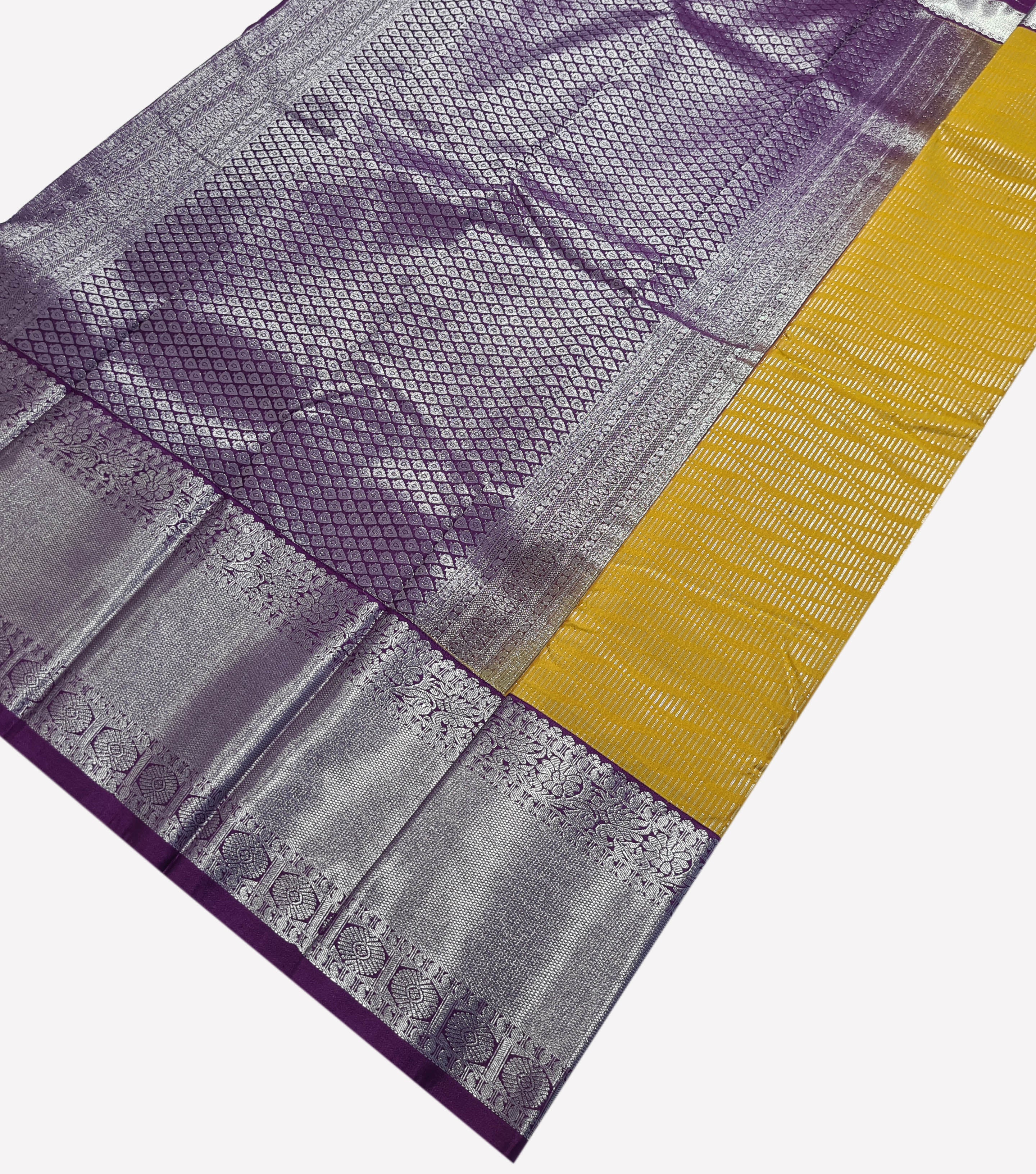 Kanchi Vegan Silk Saree With Contrast Blouse and Rich Jari Pallu