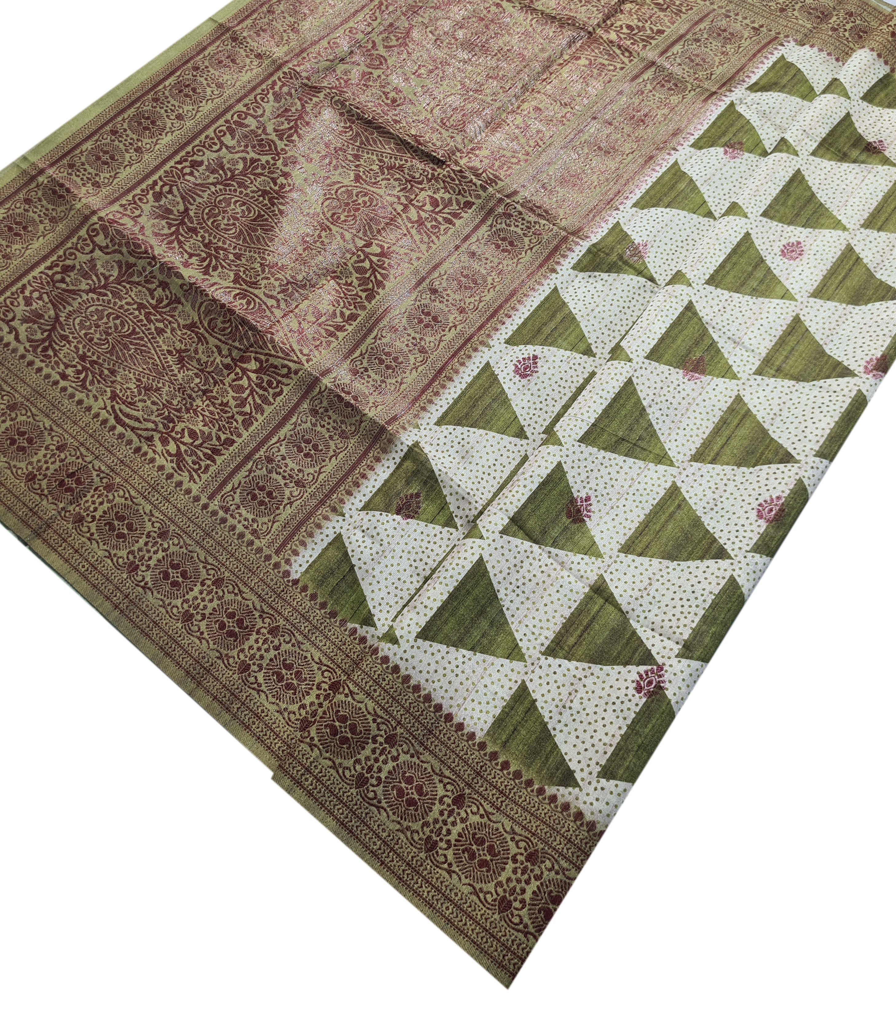 Semi Tussar  Antic Design Sarees