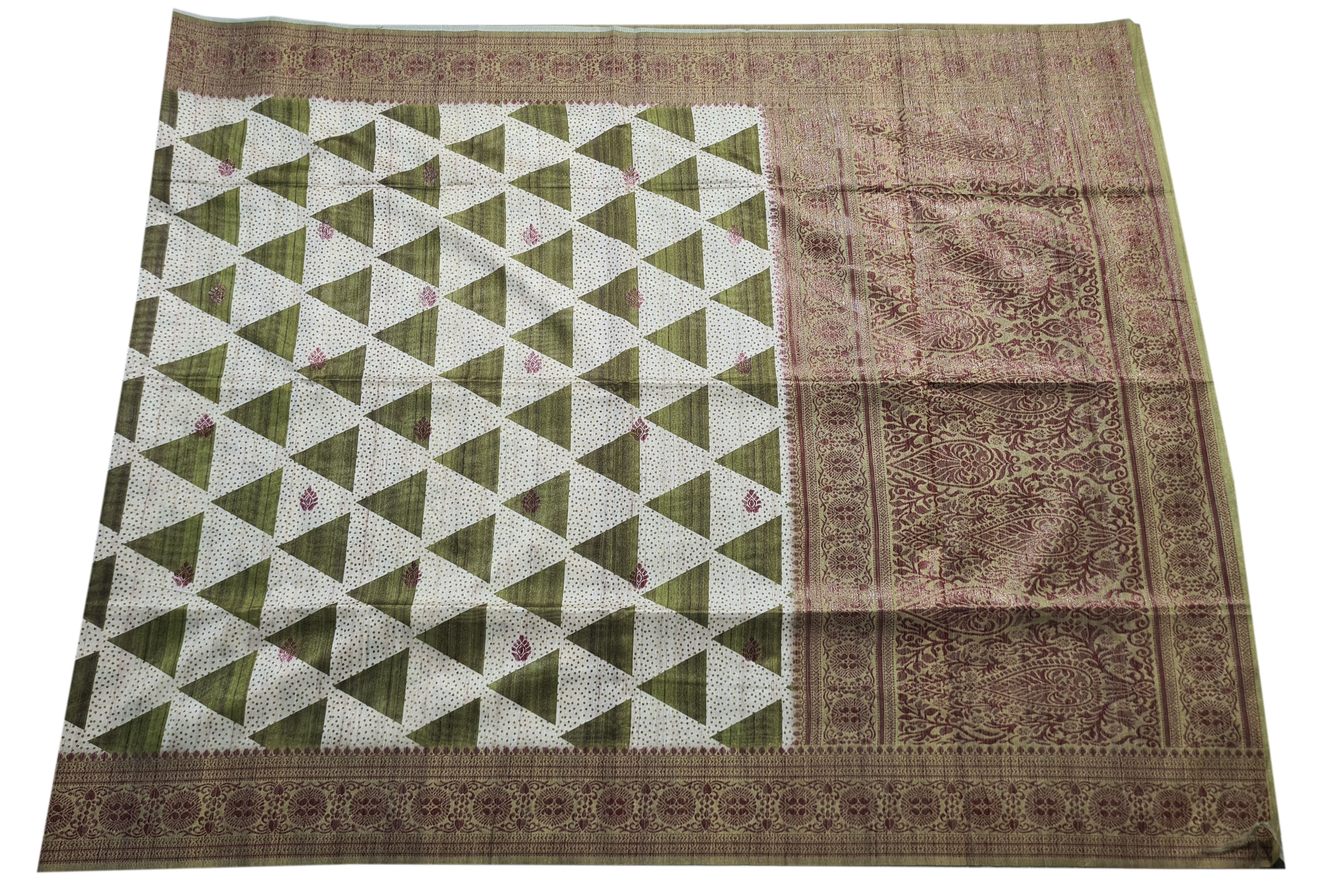 Semi Tussar  Antic Design Sarees