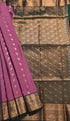 Kanchi Vegan Silk Saree With Contrast Blouse and Rich Jari Pallu
