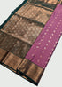 Kanchi Vegan Silk Saree With Contrast Blouse and Rich Jari Pallu