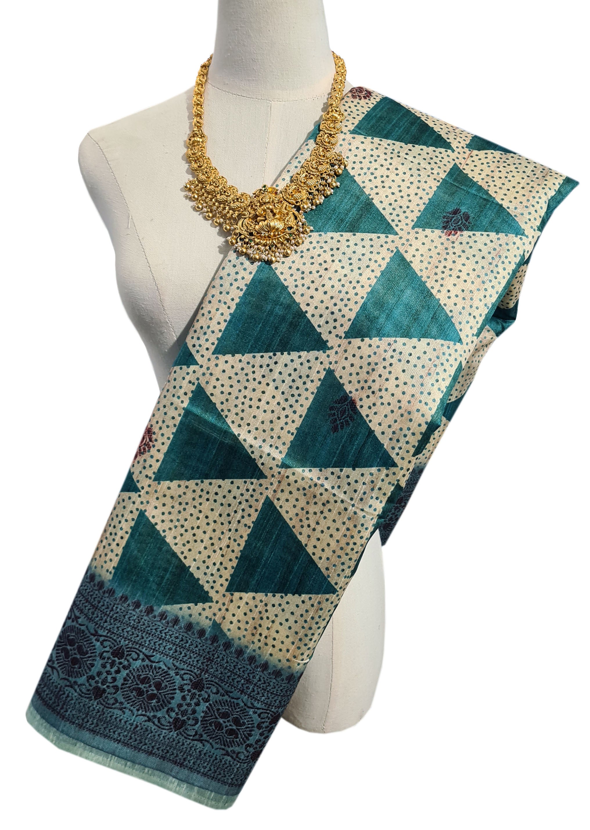 Semi Tussar Antic Design Sarees