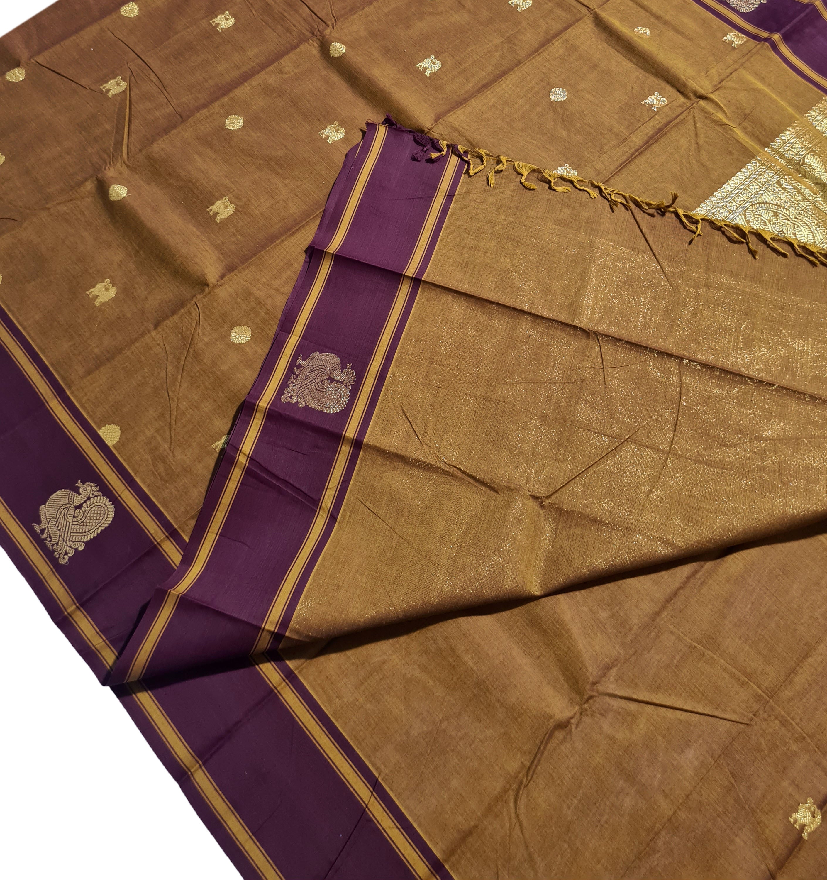 Semi Handloom Rich Pallu Cotton Sarees