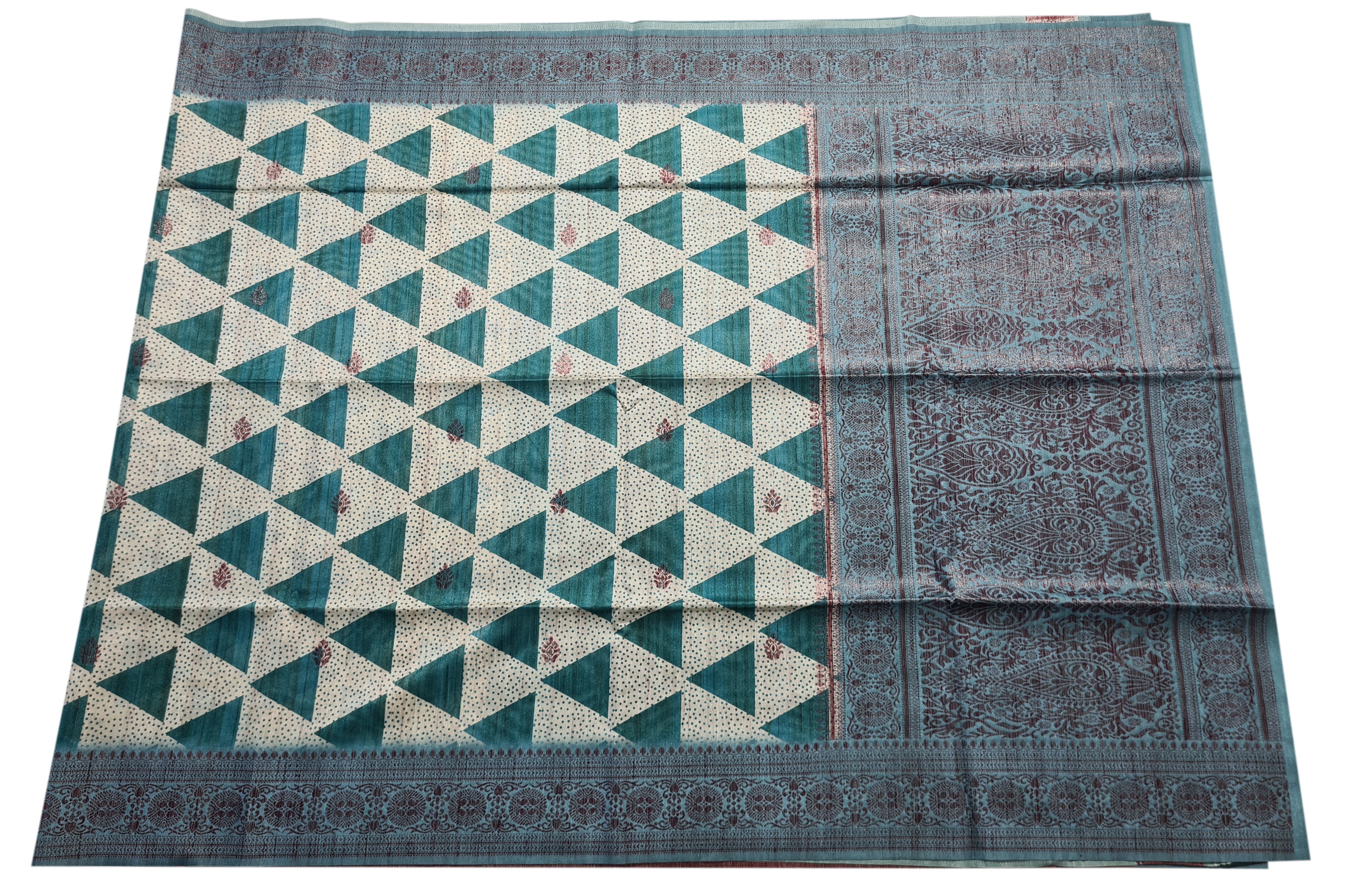 Semi Tussar Antic Design Sarees