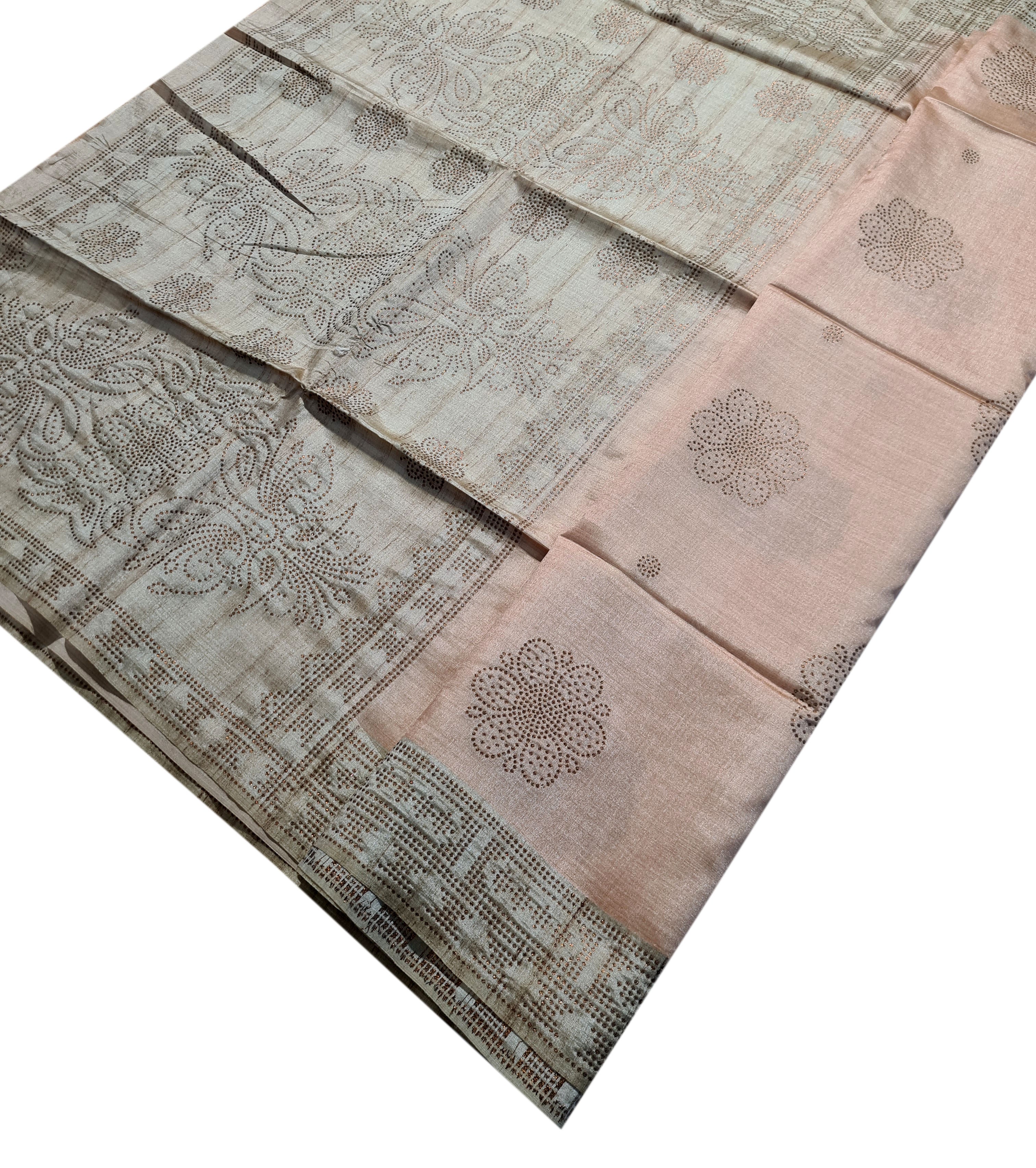 Semi Tussar Antic Design Sarees