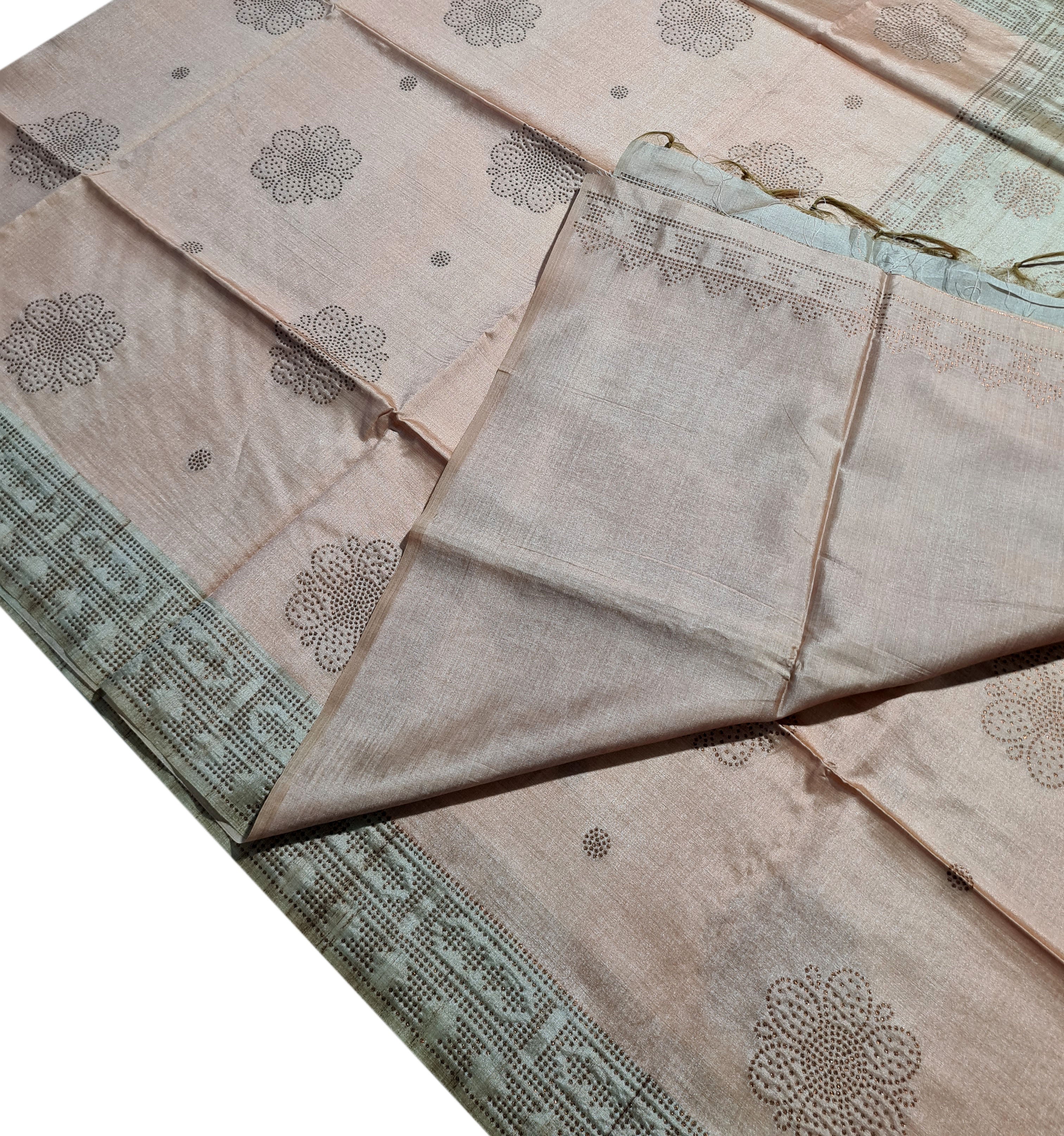 Semi Tussar Antic Design Sarees