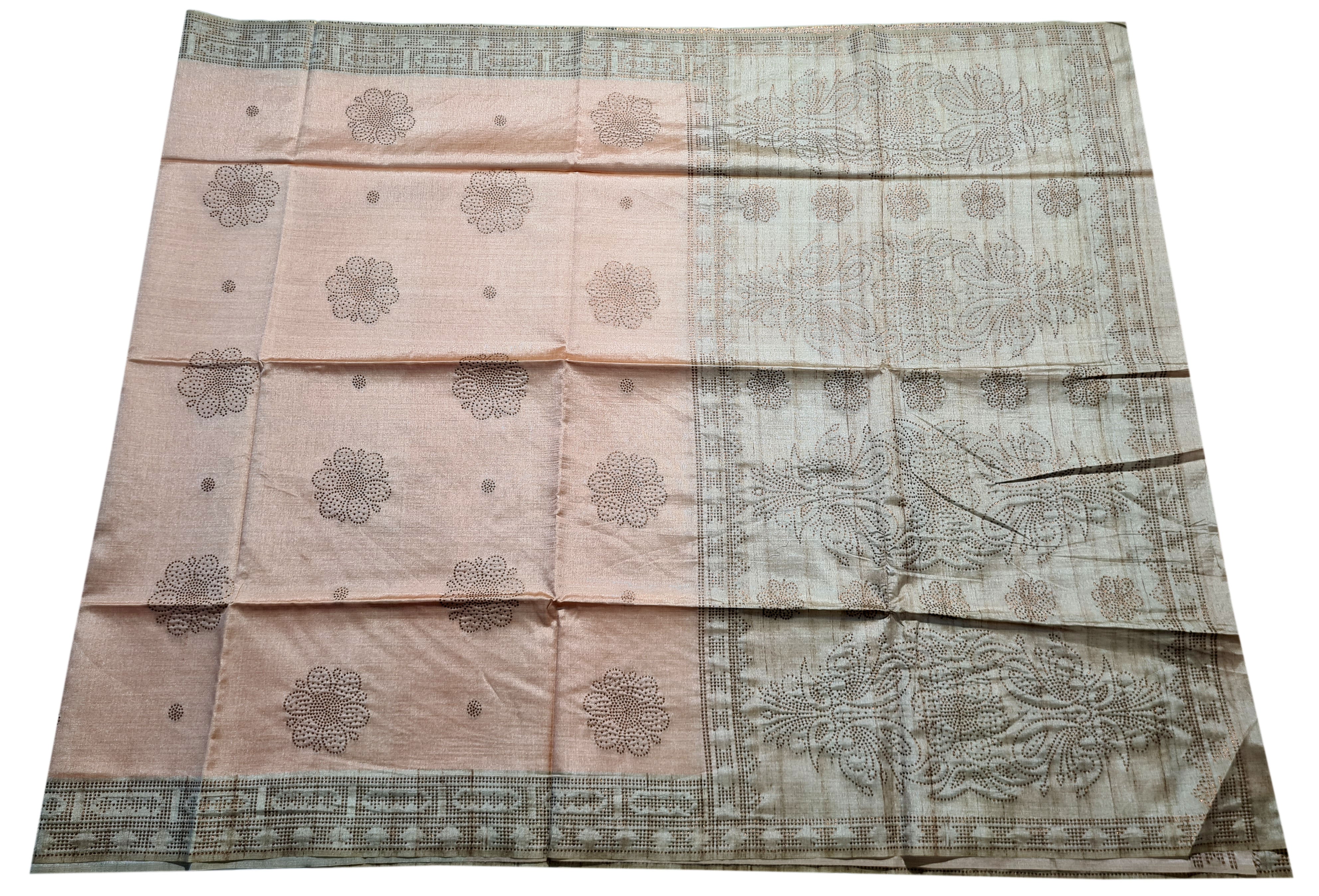 Semi Tussar Antic Design Sarees