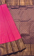 Kanchi Vegan Silk Saree With Contrast Blouse and Rich Jari Pallu