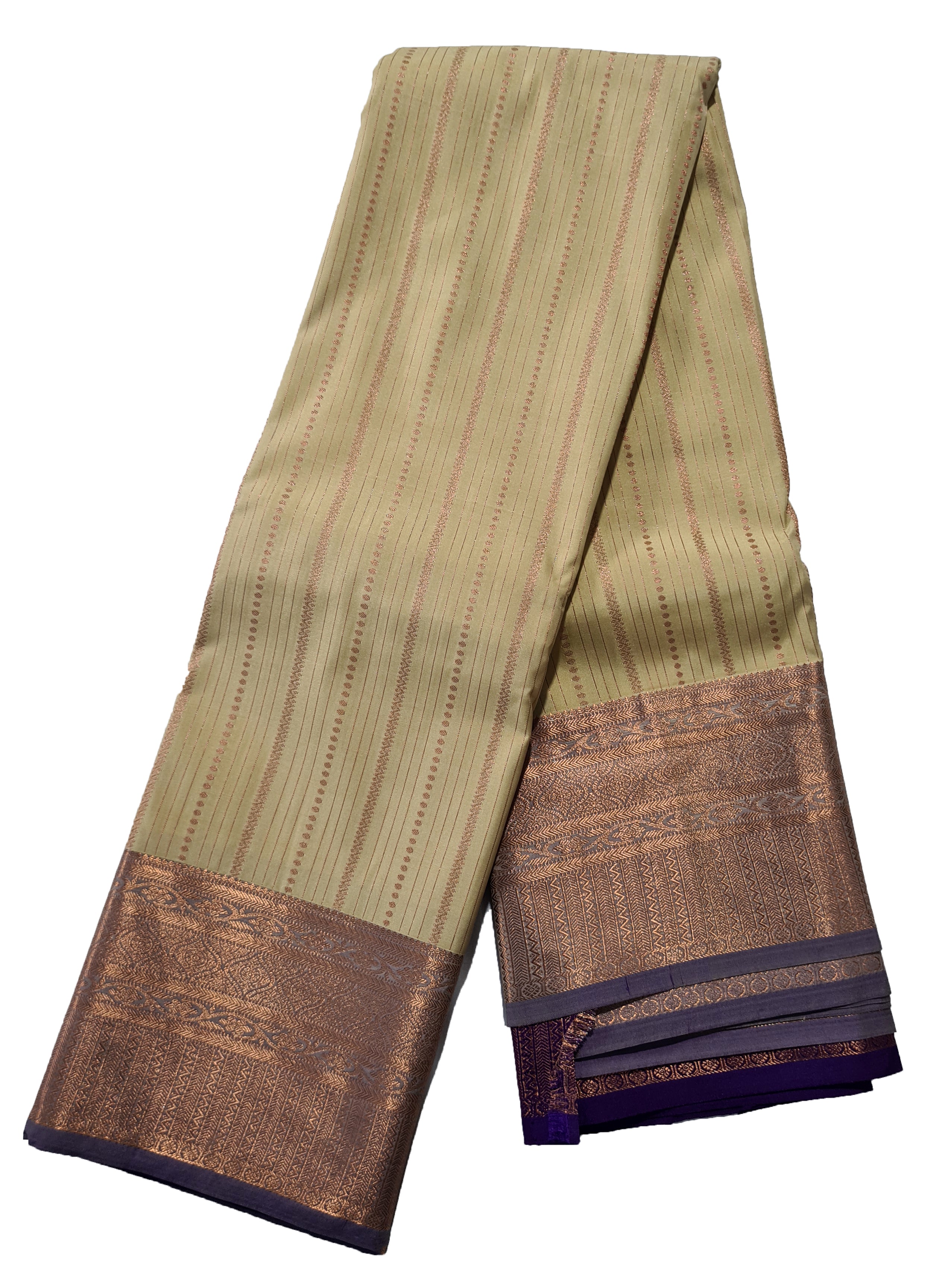Kanchi Vegan Silk Saree With Contrast Blouse and Rich Jari Pallu