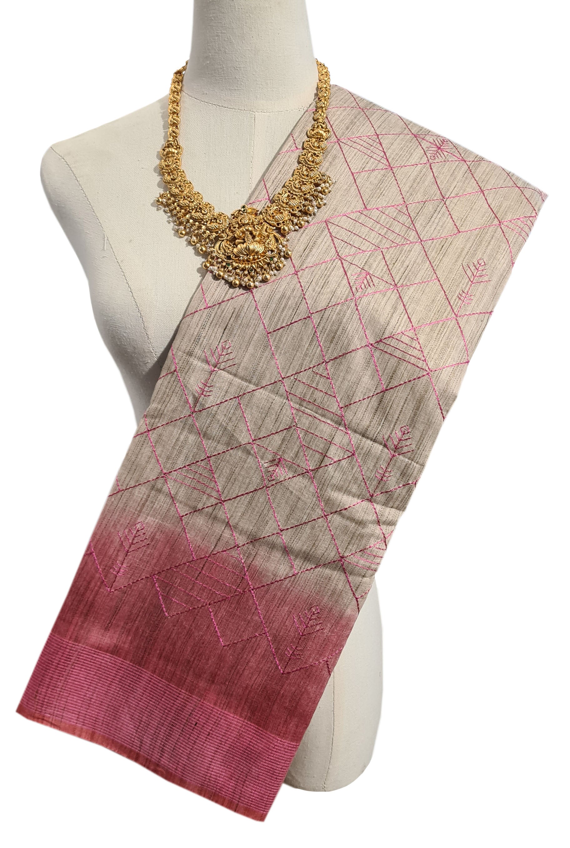 Semi Tussar  Antic Design Sarees