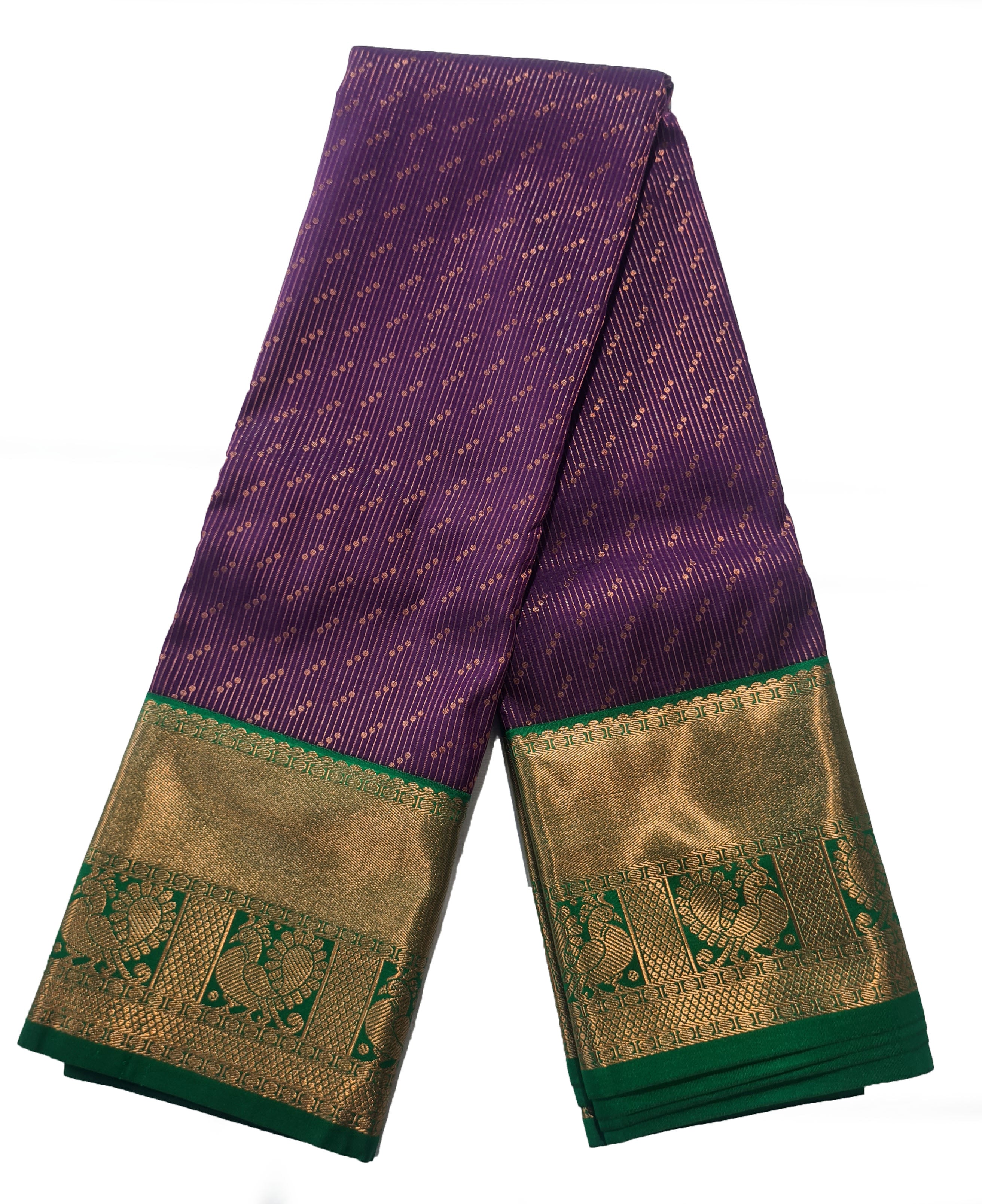 Kanchi Vegan Silk Saree With Contrast Blouse and Rich Jari Pallu