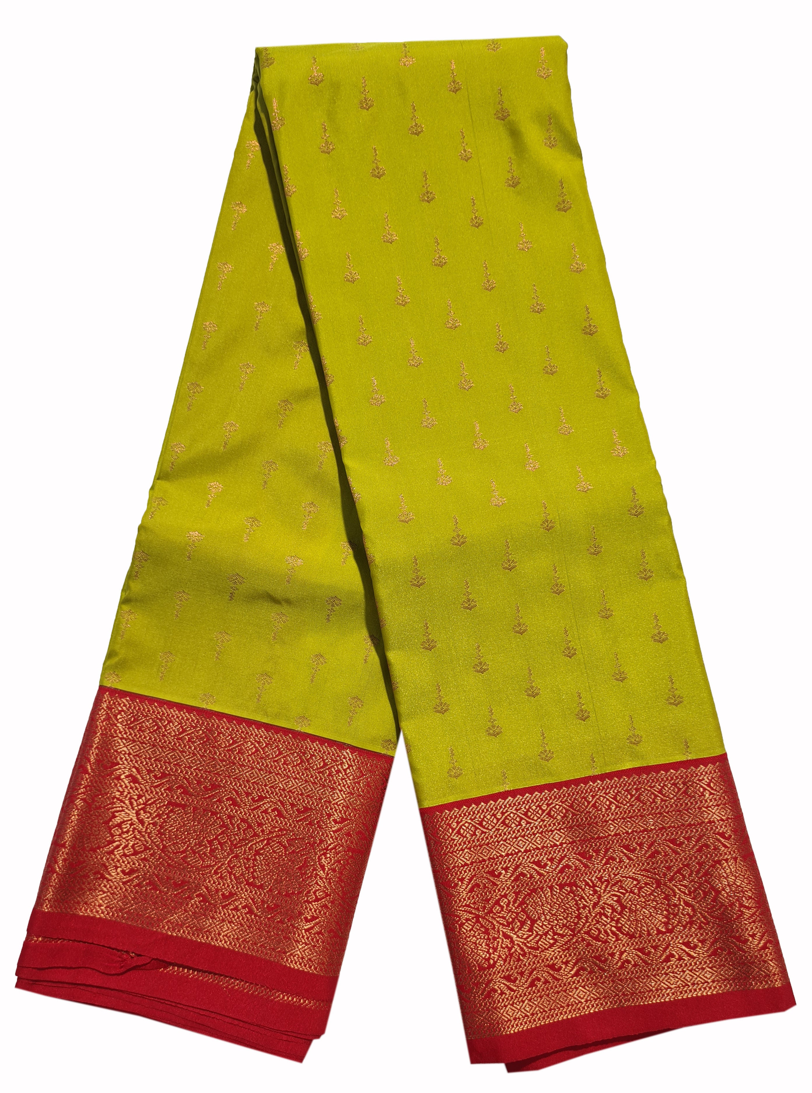 Kanchi Vegan Silk Saree With Contrast Blouse and Rich Jari Pallu