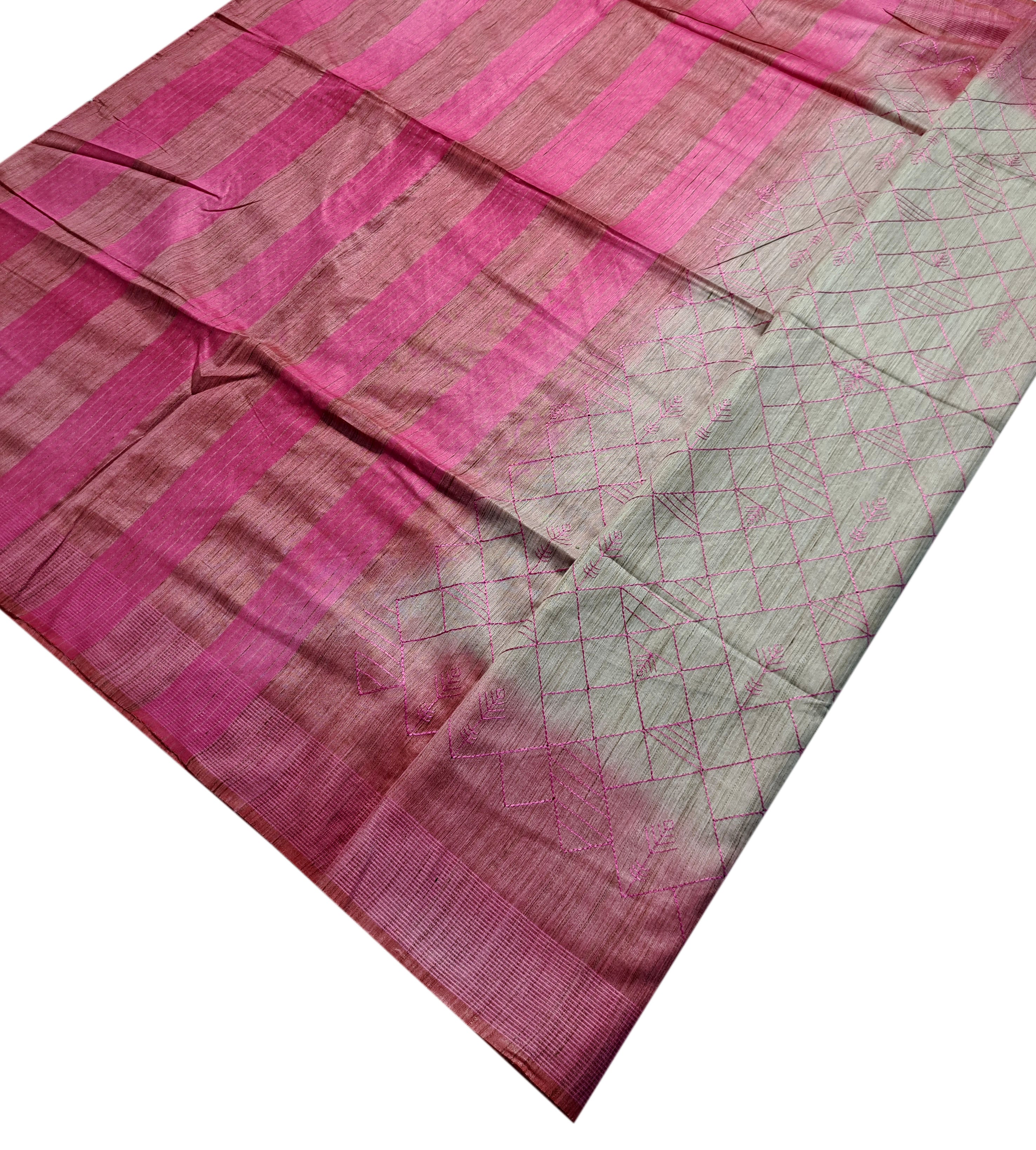 Semi Tussar  Antic Design Sarees