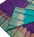 Kanchi Vegan Silk Saree With Contrast Blouse and Rich Jari Pallu