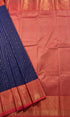 Kanchi Vegan Silk Saree With Contrast Blouse and Rich Jari Pallu
