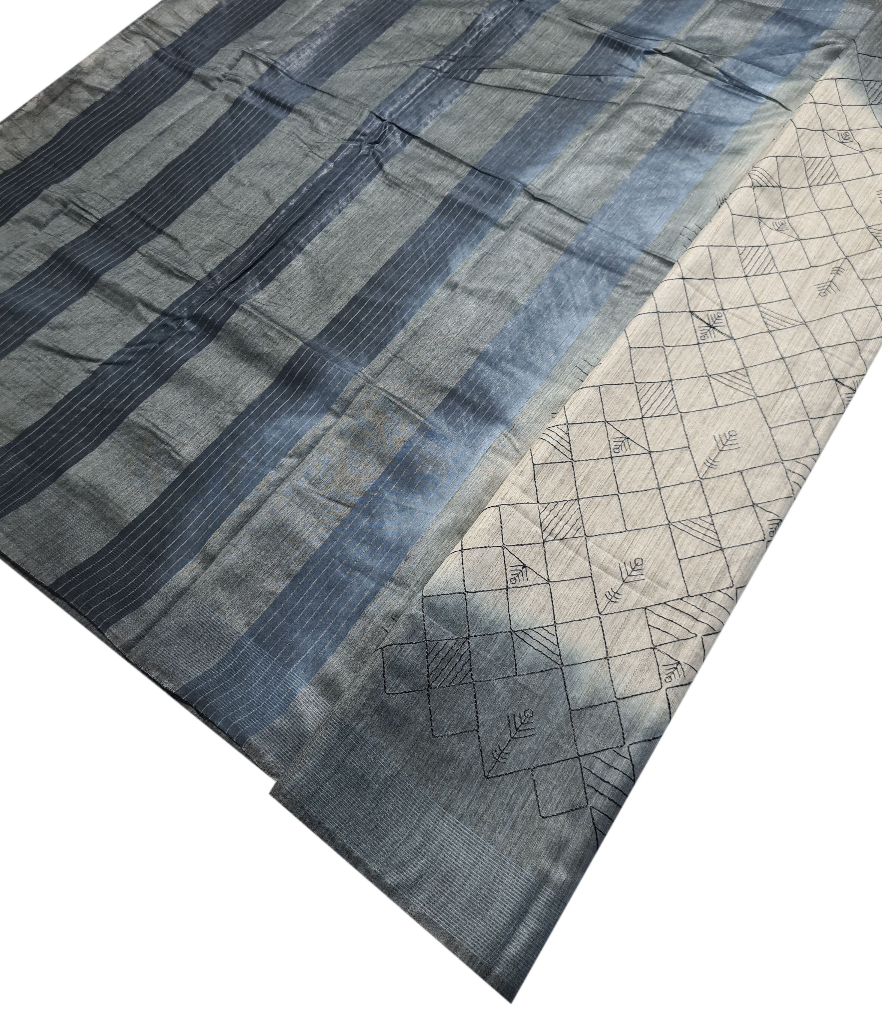 Semi Tussar Antic Design Sarees