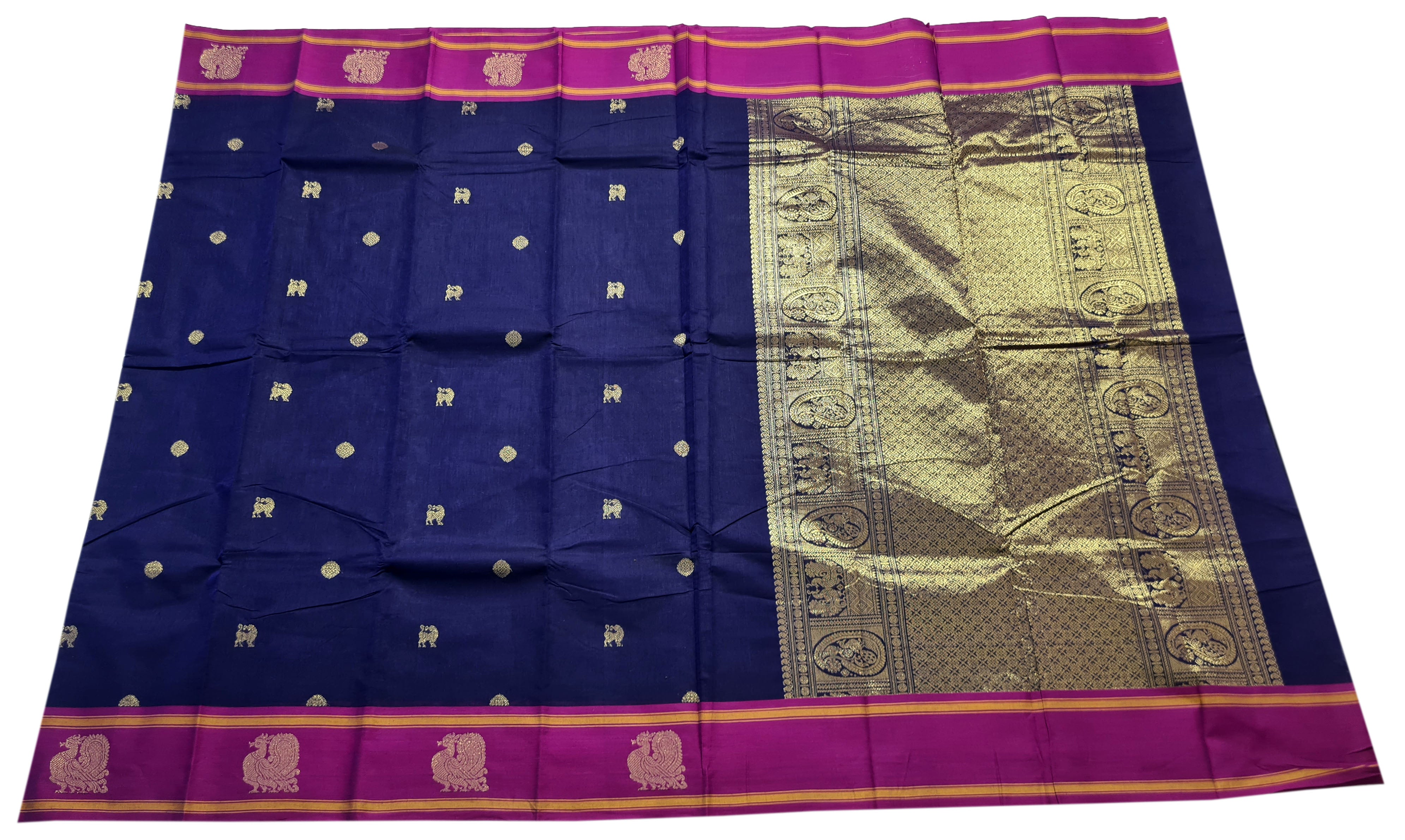 Semi Handloom Rich Pallu Cotton Sarees