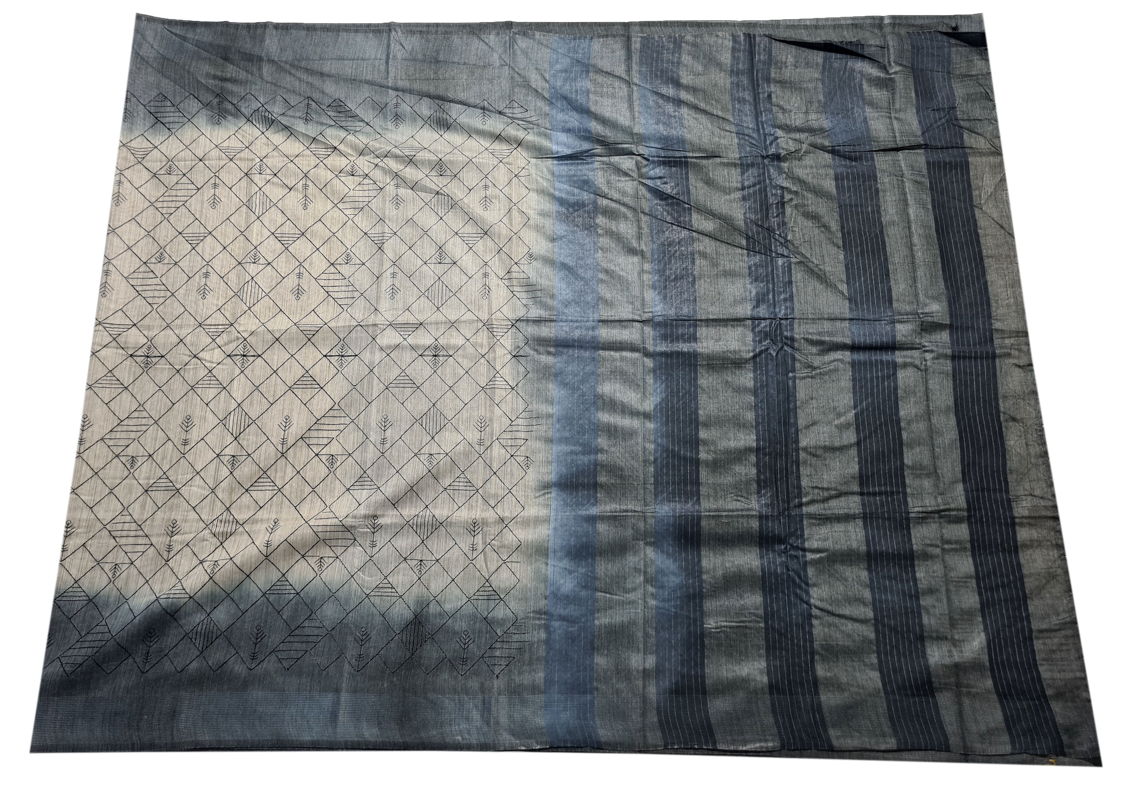 Semi Tussar Antic Design Sarees