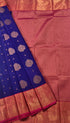Kanchi Vegan Silk Saree With Contrast Blouse and Rich Jari Pallu