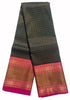 Kanchi Vegan Silk Saree With Contrast Blouse and Rich Jari Pallu