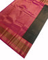 Kanchi Vegan Silk Saree With Contrast Blouse and Rich Jari Pallu